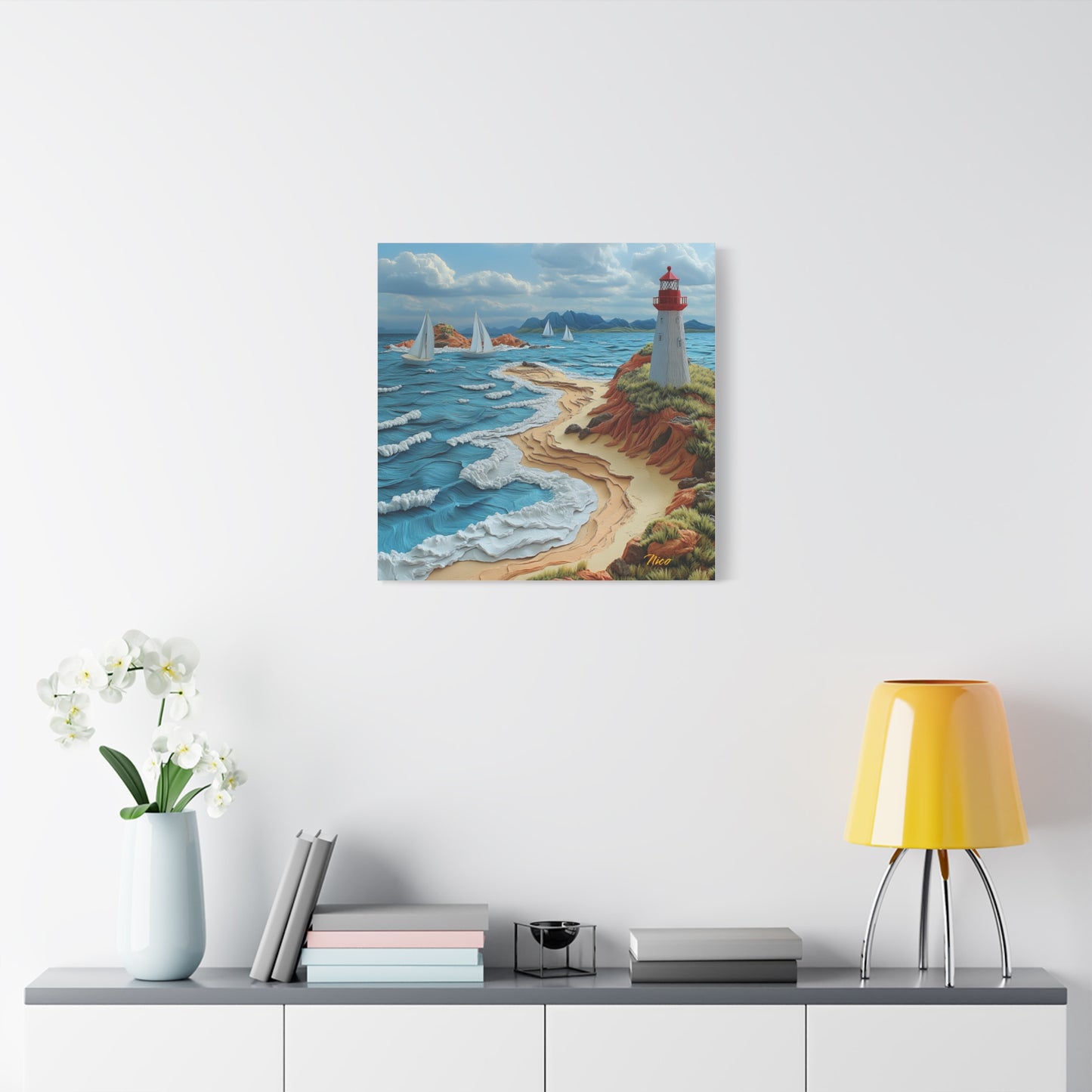 By The Seaside Series Print #4 - Streched Matte Canvas Print, 1.25" Thick