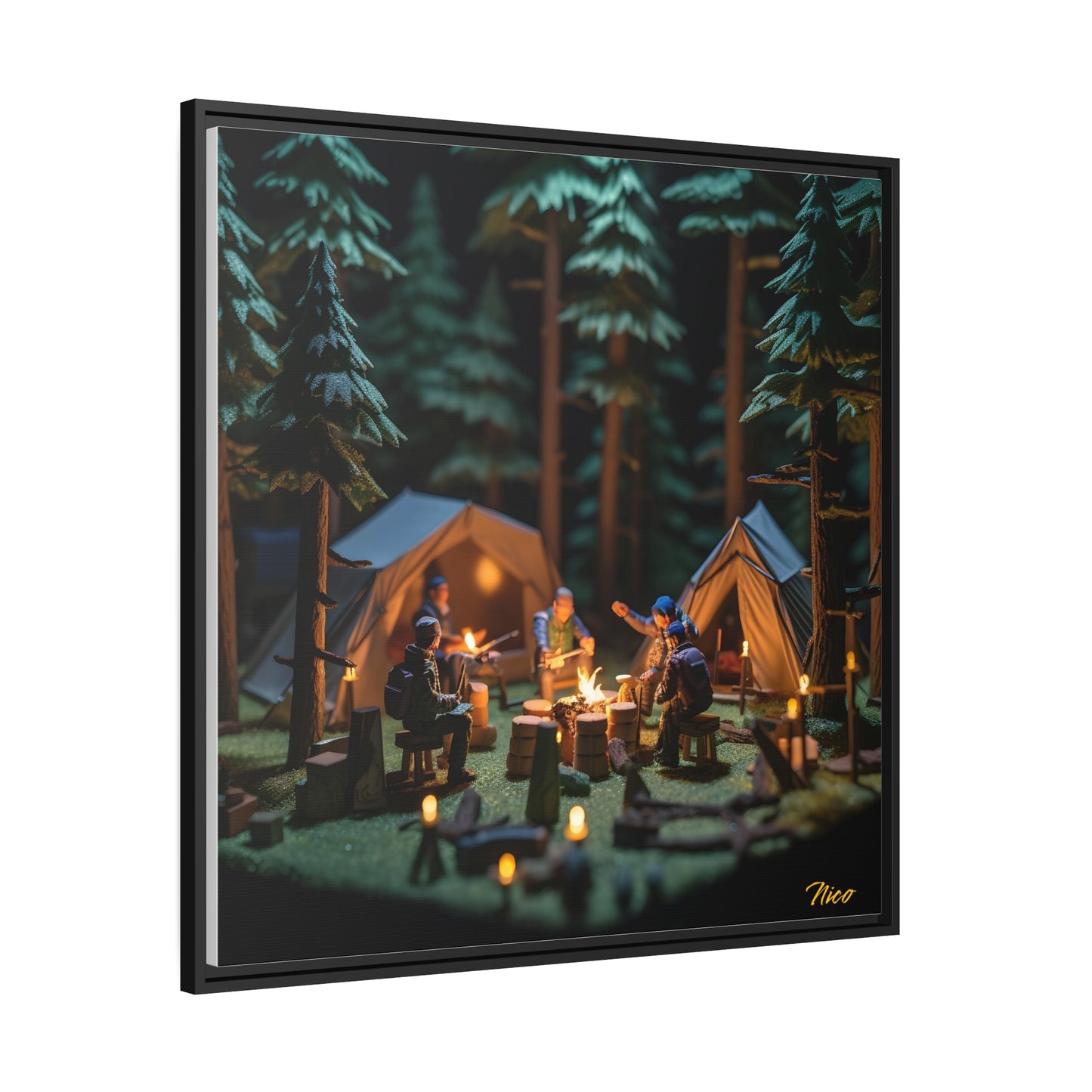 Campfire Series Print #10 - Black Framed Canvas Print