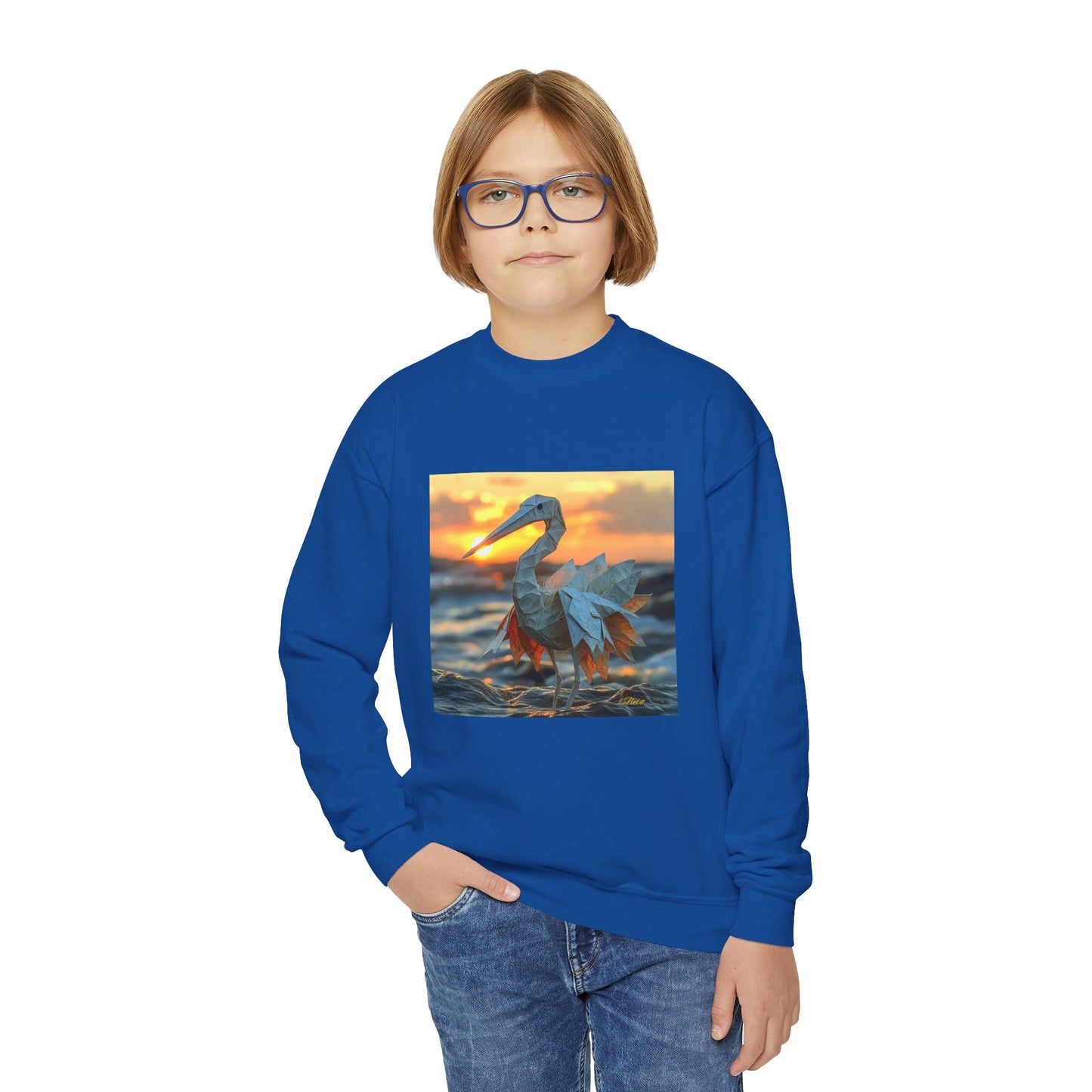 By The Seaside Series Print #1 Youth Crewneck Sweatshirt