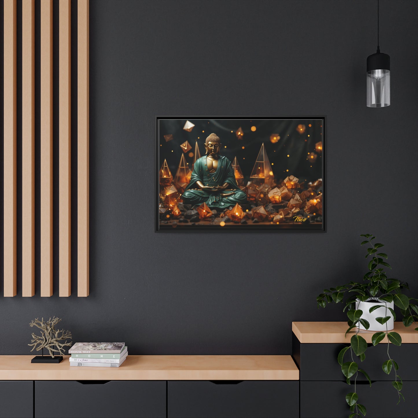 Ascending Buddha Series Print #4 - Black Framed Canvas Print