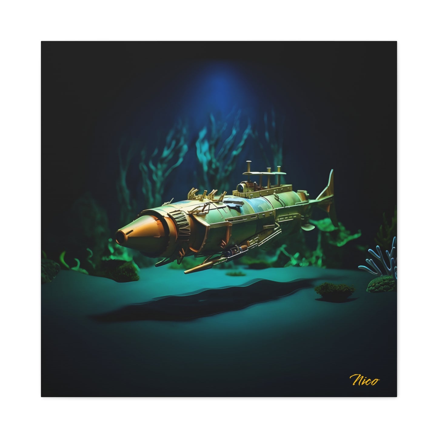 20,000 Leagues Under The Sea Series Print #6 - Streched Matte Canvas Print, 1.25" Thick