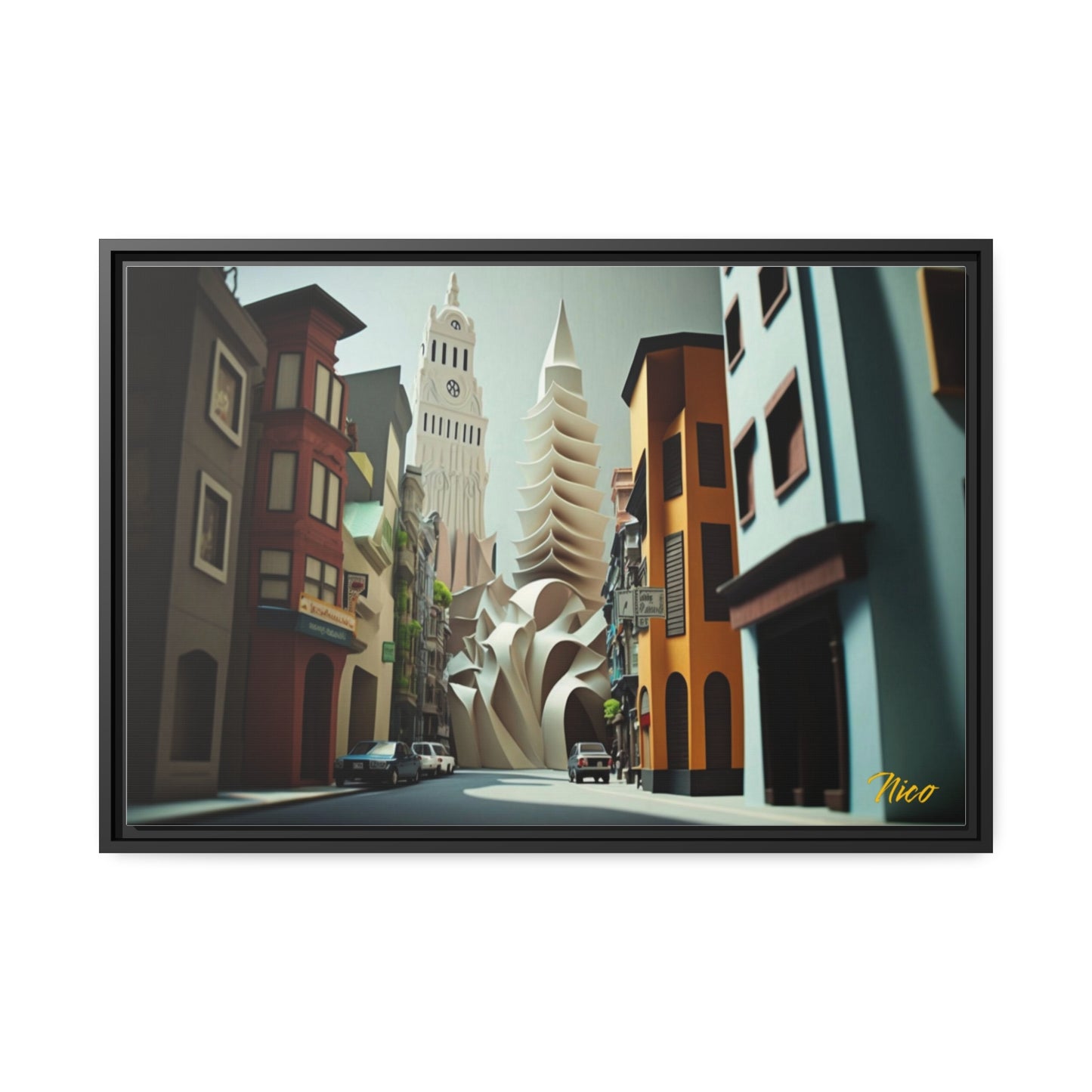 Eastern Metropolis Series Print #1 - Extended Black Framed Canvas Print