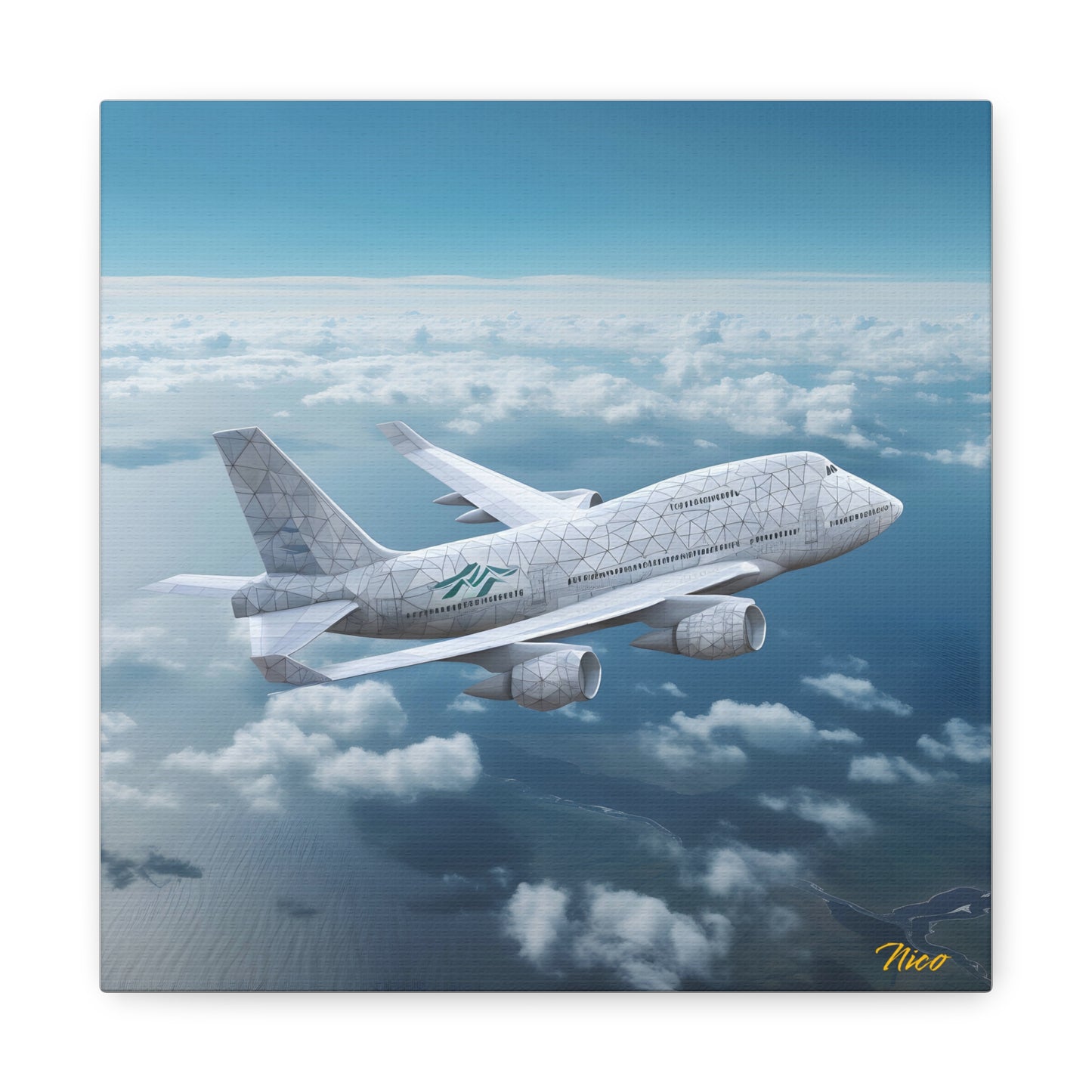 Frequent Flyer Miles Series Print #3 - Streched Matte Canvas Print, 1.25" Thick