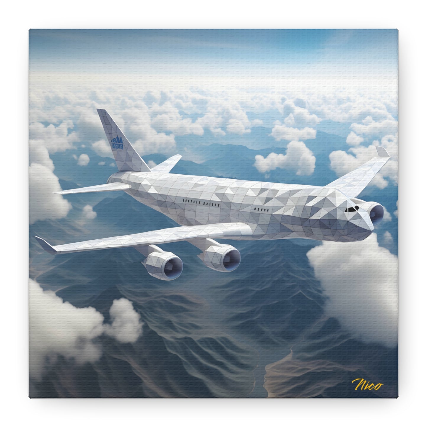 Passenger Jet Series Print #7 - Streched Matte Canvas Print, 1.25" Thick