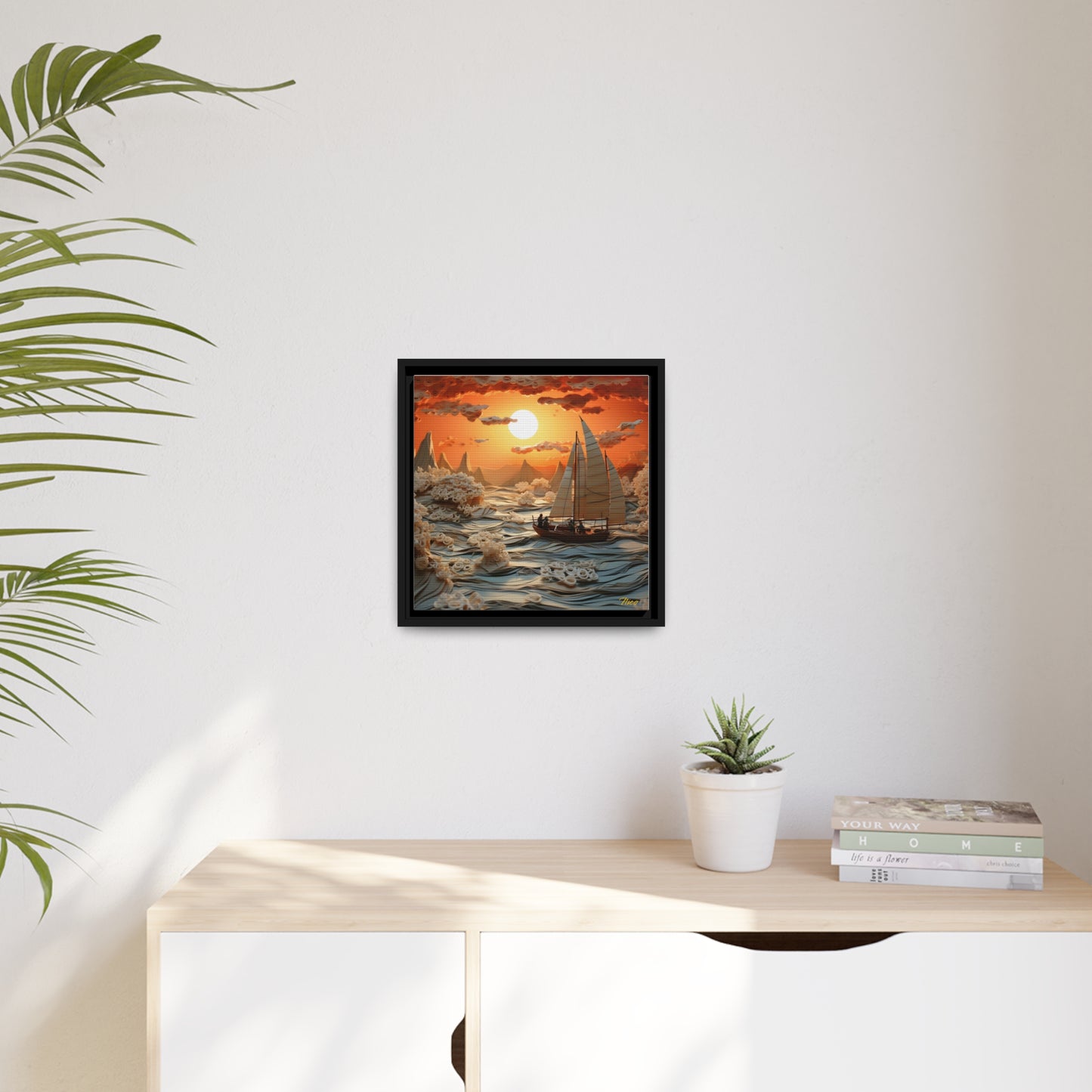 Into The Sunset Series Print #8 - Black Framed Canvas Print