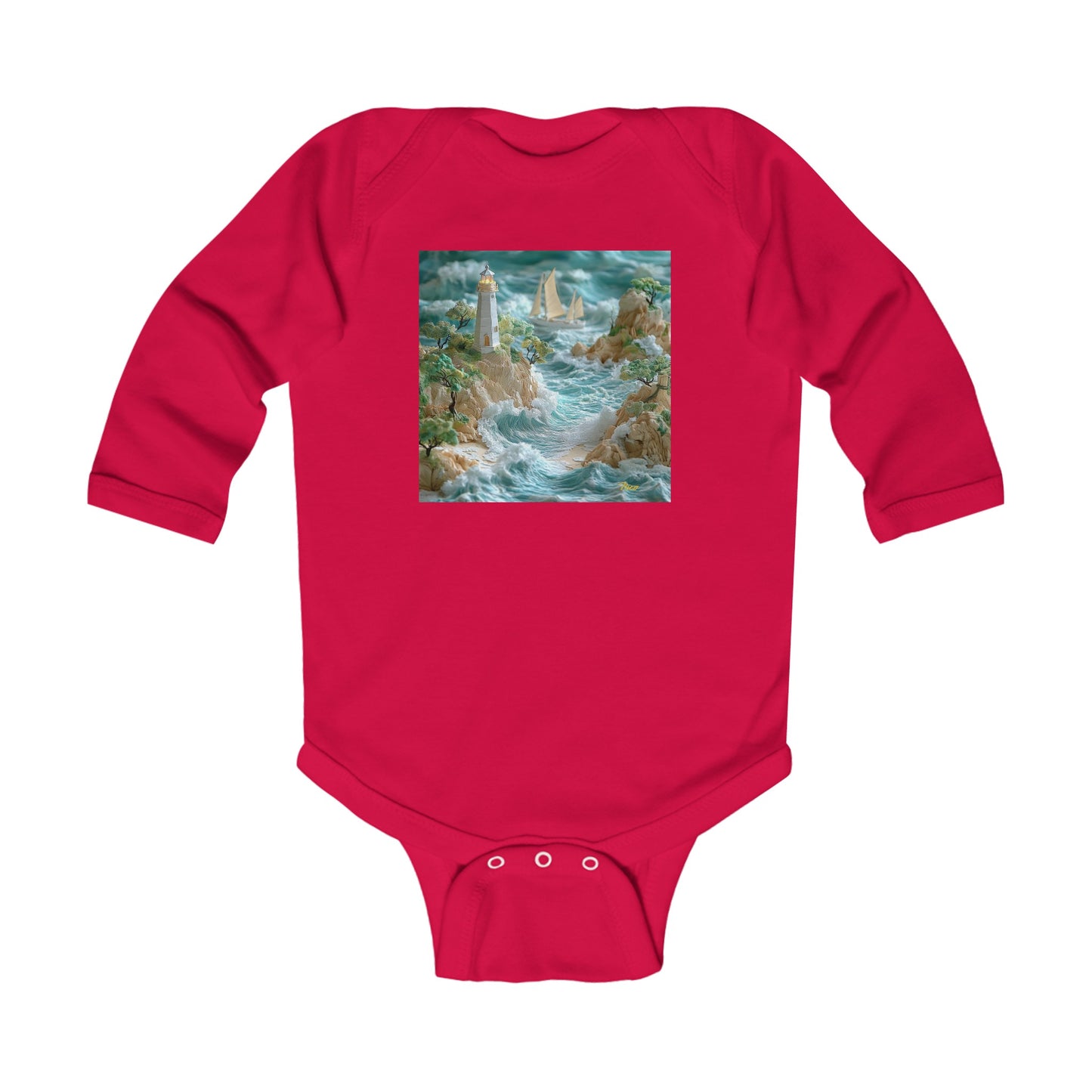 By The Seaside Series Print #9 Infant Long Sleeve Bodysuit