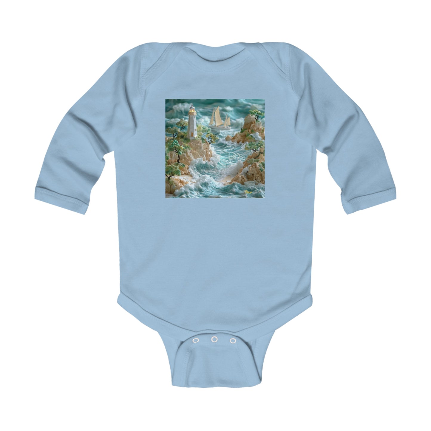 By The Seaside Series Print #9 Infant Long Sleeve Bodysuit