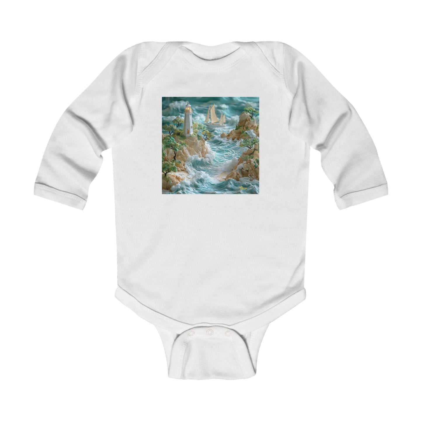 By The Seaside Series Print #9 Infant Long Sleeve Bodysuit