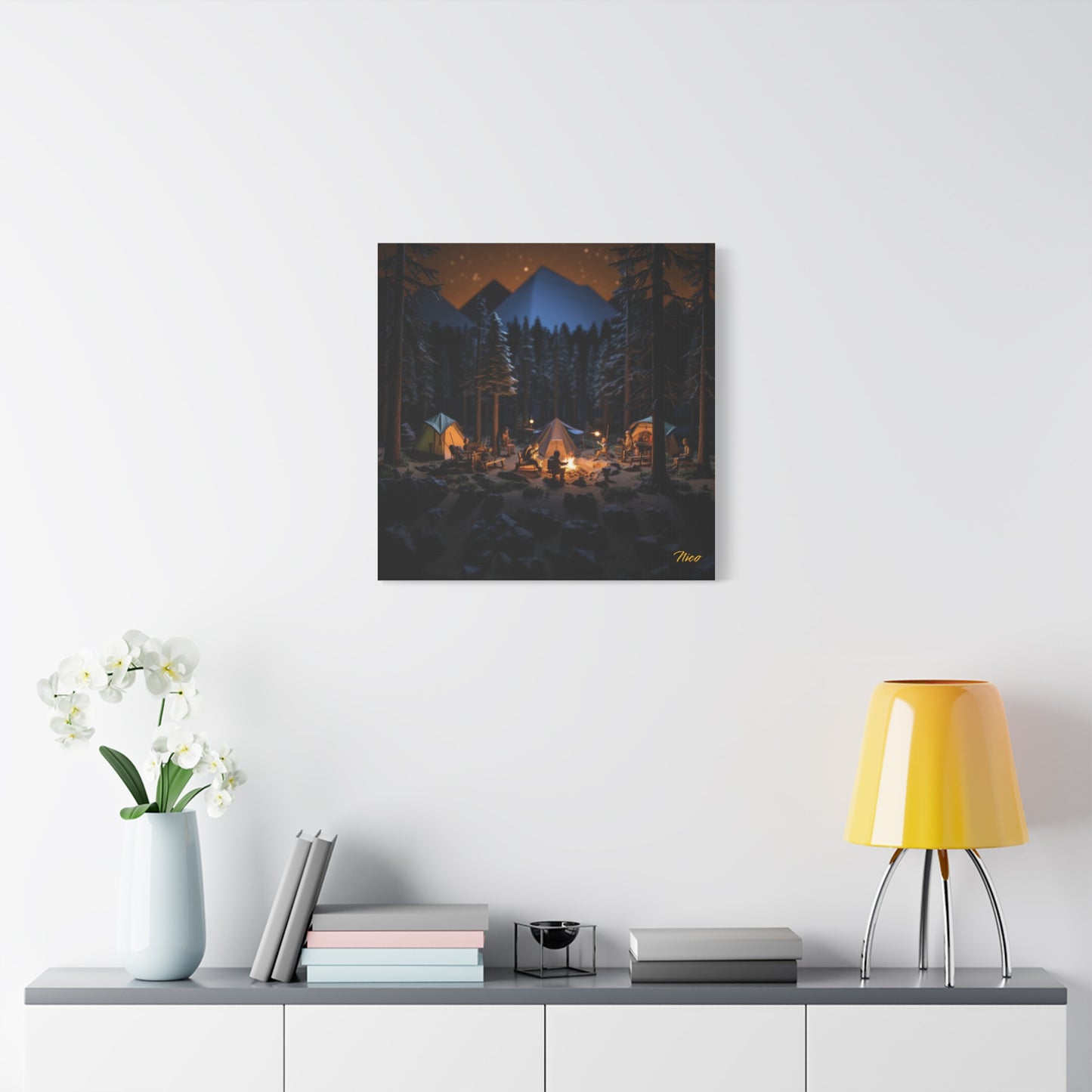 Under The Starry Skies Series Print #1 - Streched Matte Canvas Print, 1.25" Thick