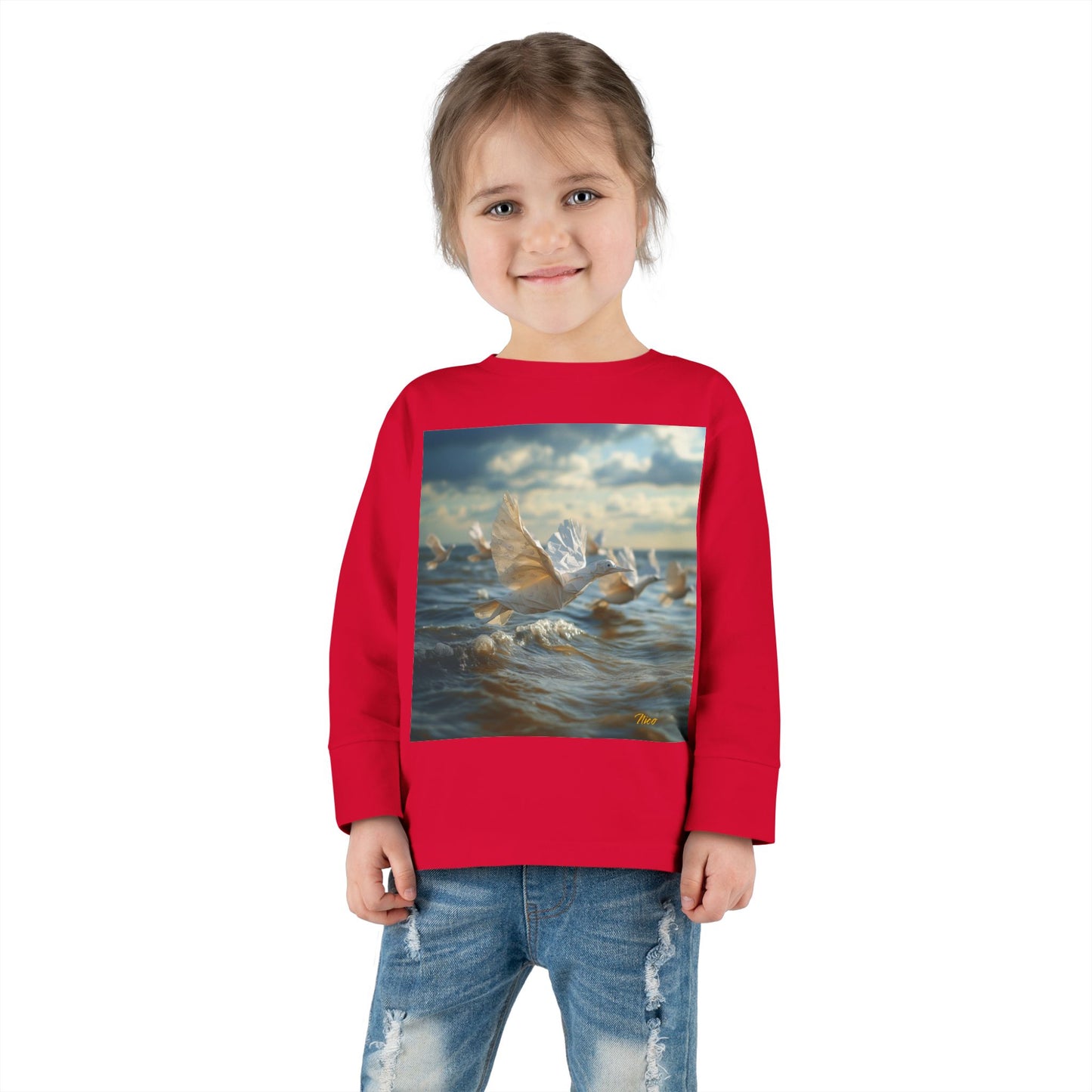 By The Seaside Series Print #8 Toddler Long Sleeve Tee