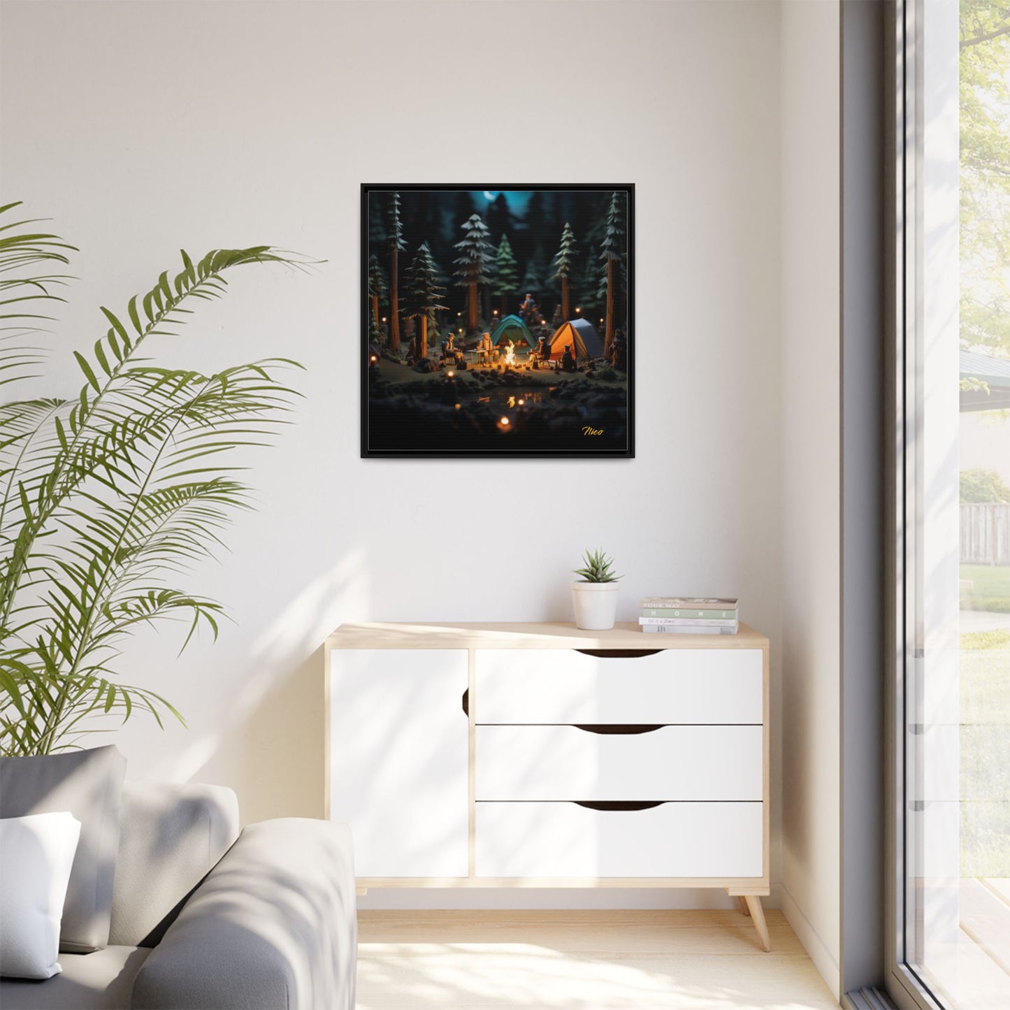 Under The Starry Skies Series Print #3 - Black Framed Canvas Print