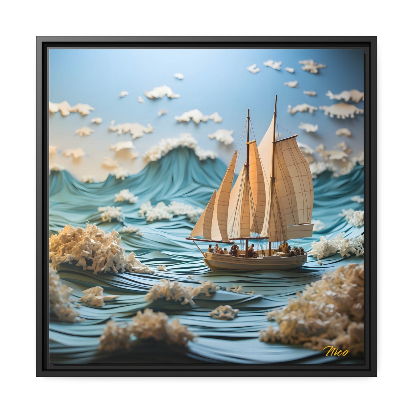 Into The Sunset Series Print #4 - Black Framed Canvas Print