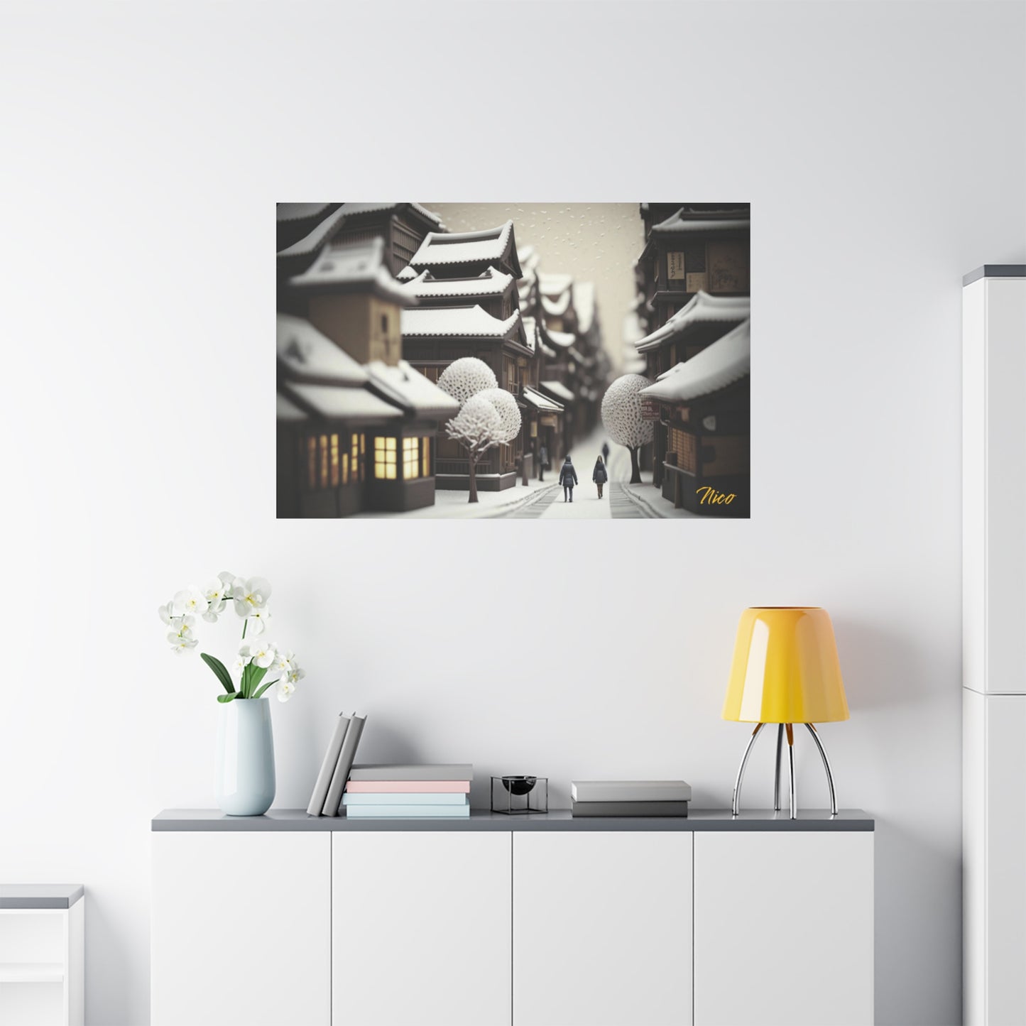 Asian Snow Series Print #7 - Streched Matte Extended Canvas Print, 1.25" Thick