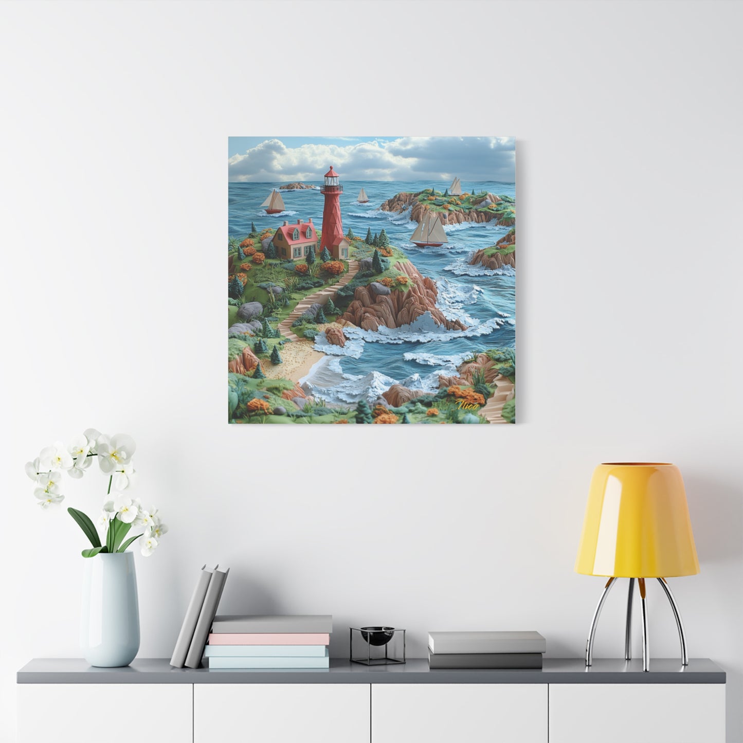 By The Seaside Series Print #6 - Streched Matte Canvas Print, 1.25" Thick