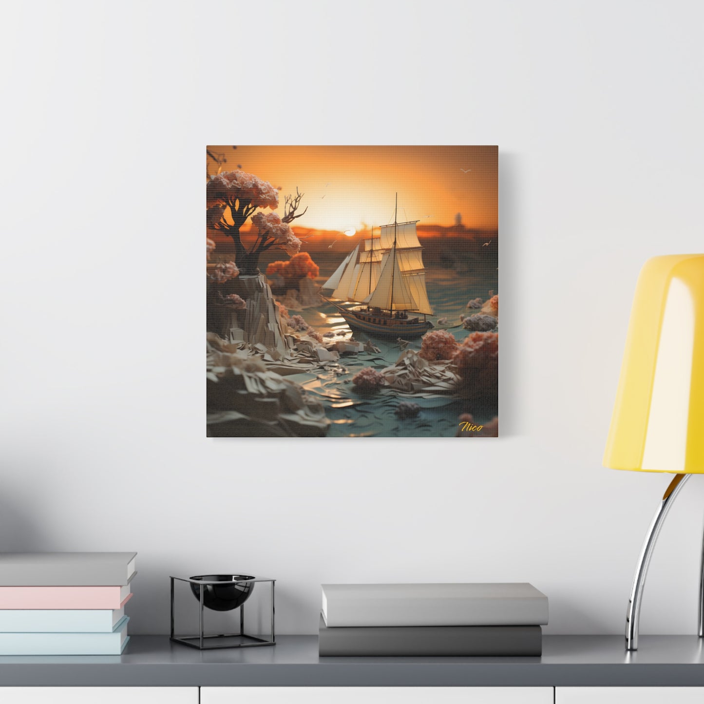 Into The Sunset Series Print #3 - Streched Matte Canvas Print, 1.25" Thick