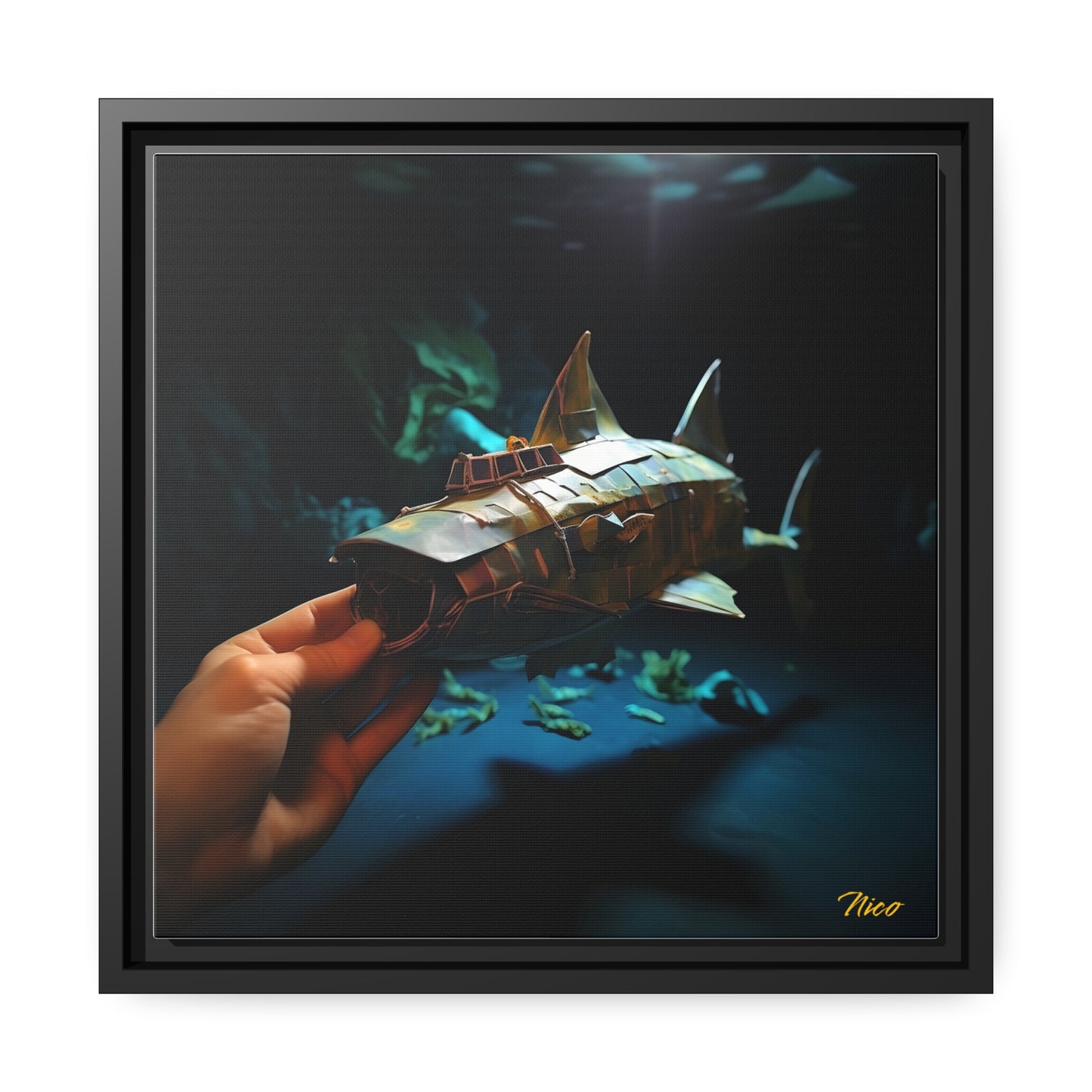 20,000 Under The Sea Series Print #4 - Black Framed Canvas Print