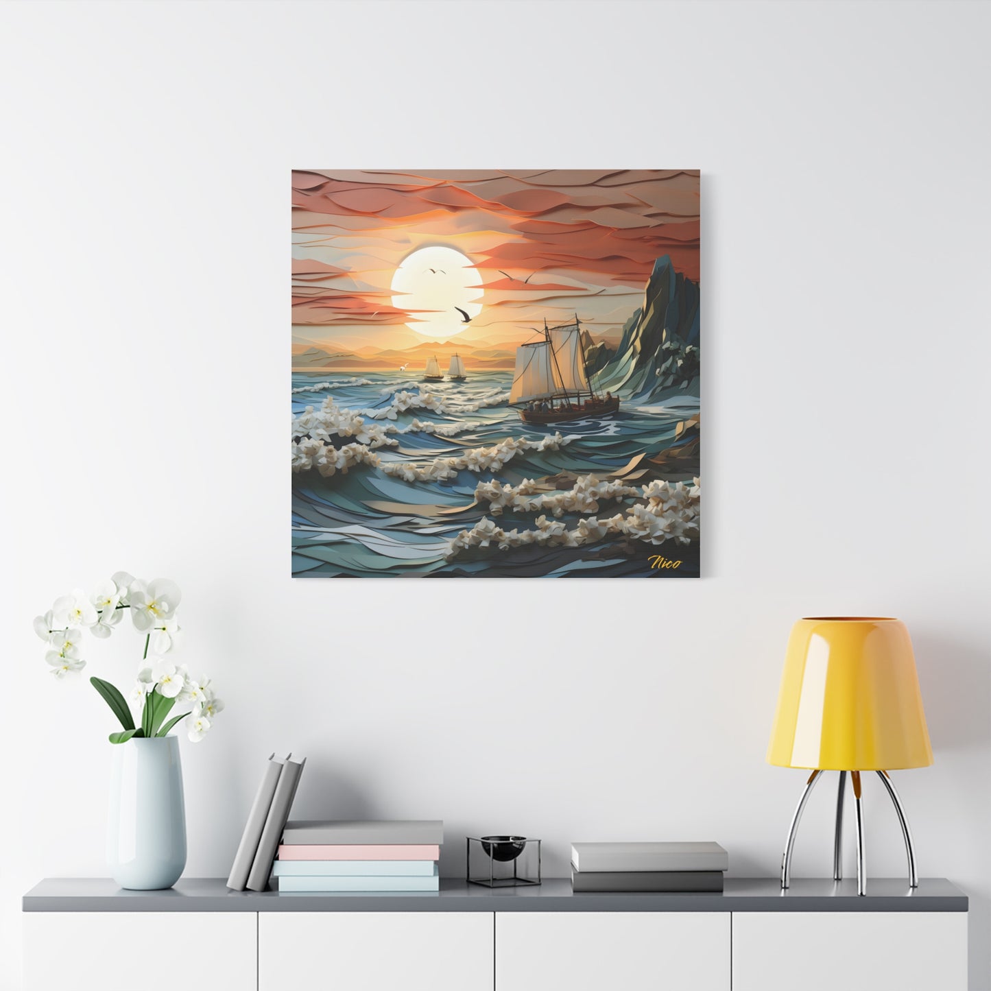 Into The Sunset Series Print #6 - Streched Matte Canvas Print, 1.25" Thick