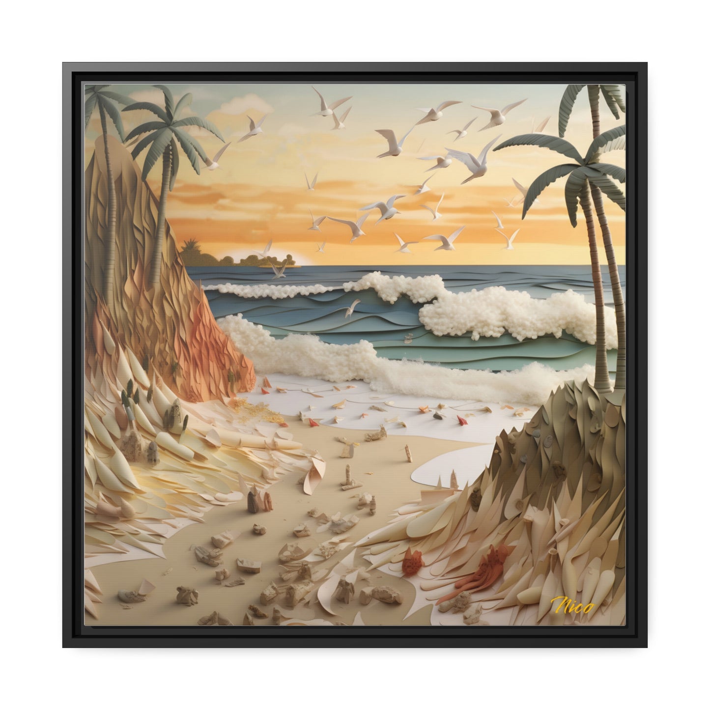 By The Seaside Series Print #7 - Black Framed Canvas Print