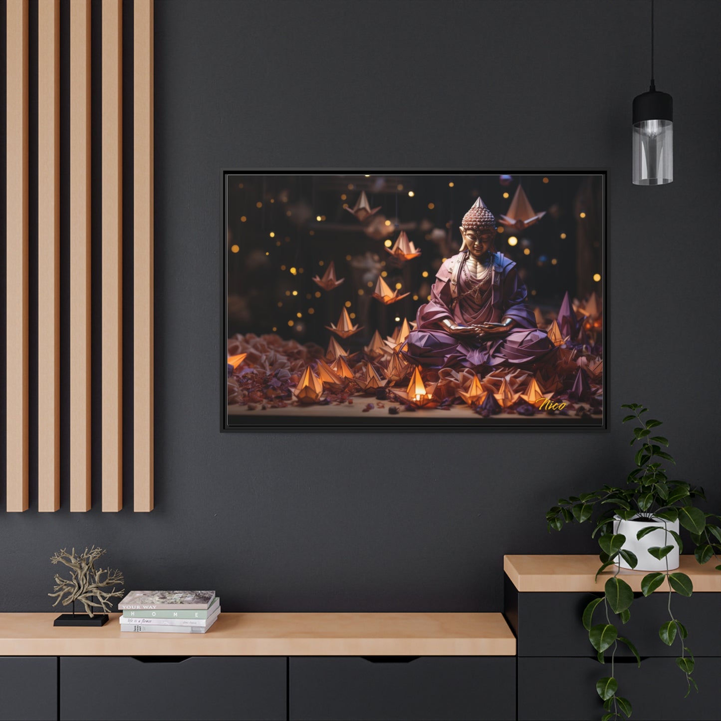 Ascending Buddha Series Print #6 - Black Framed Canvas Print