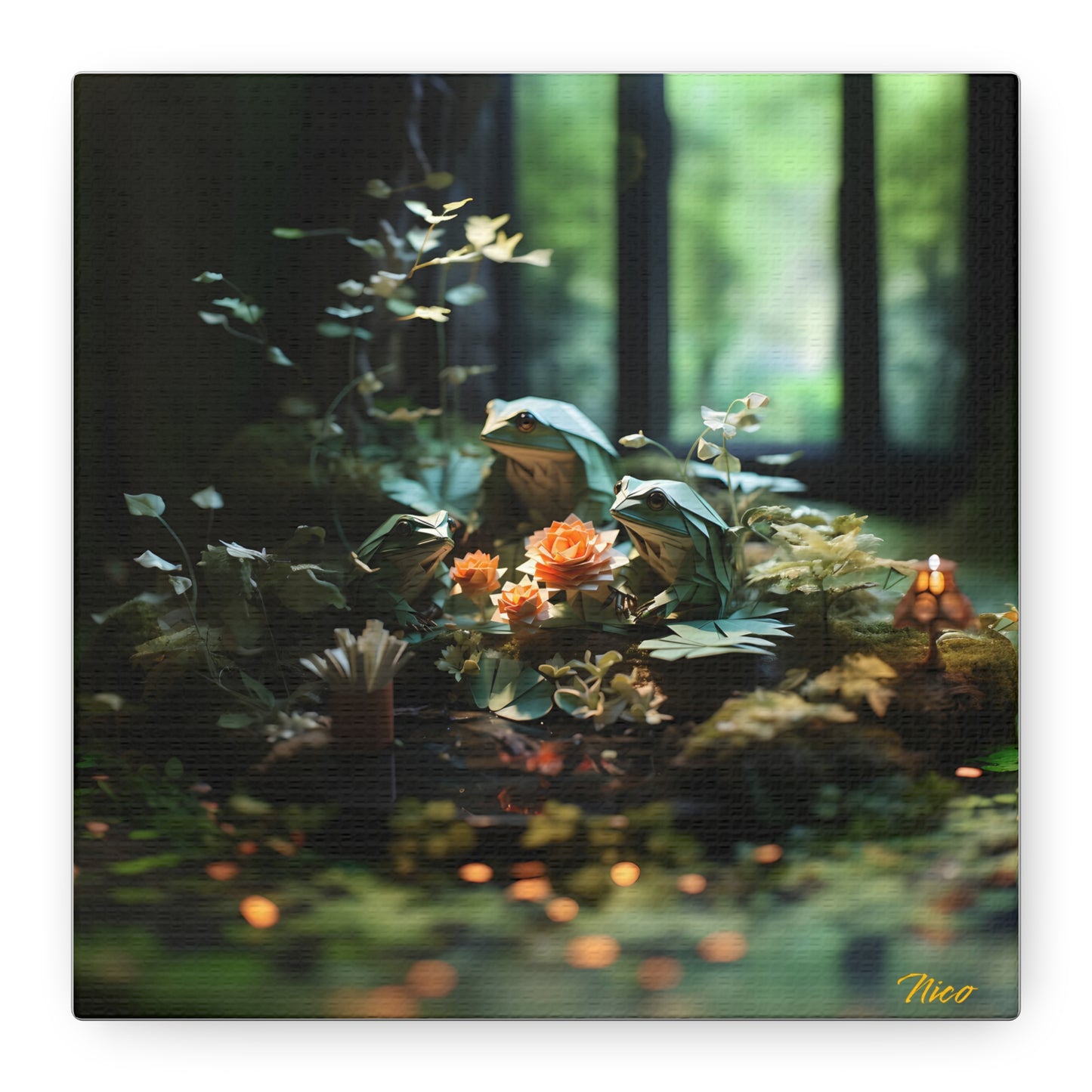 Relaxing By The Brook Series Print #1 - Streched Matte Canvas Print, 1.25" Thick