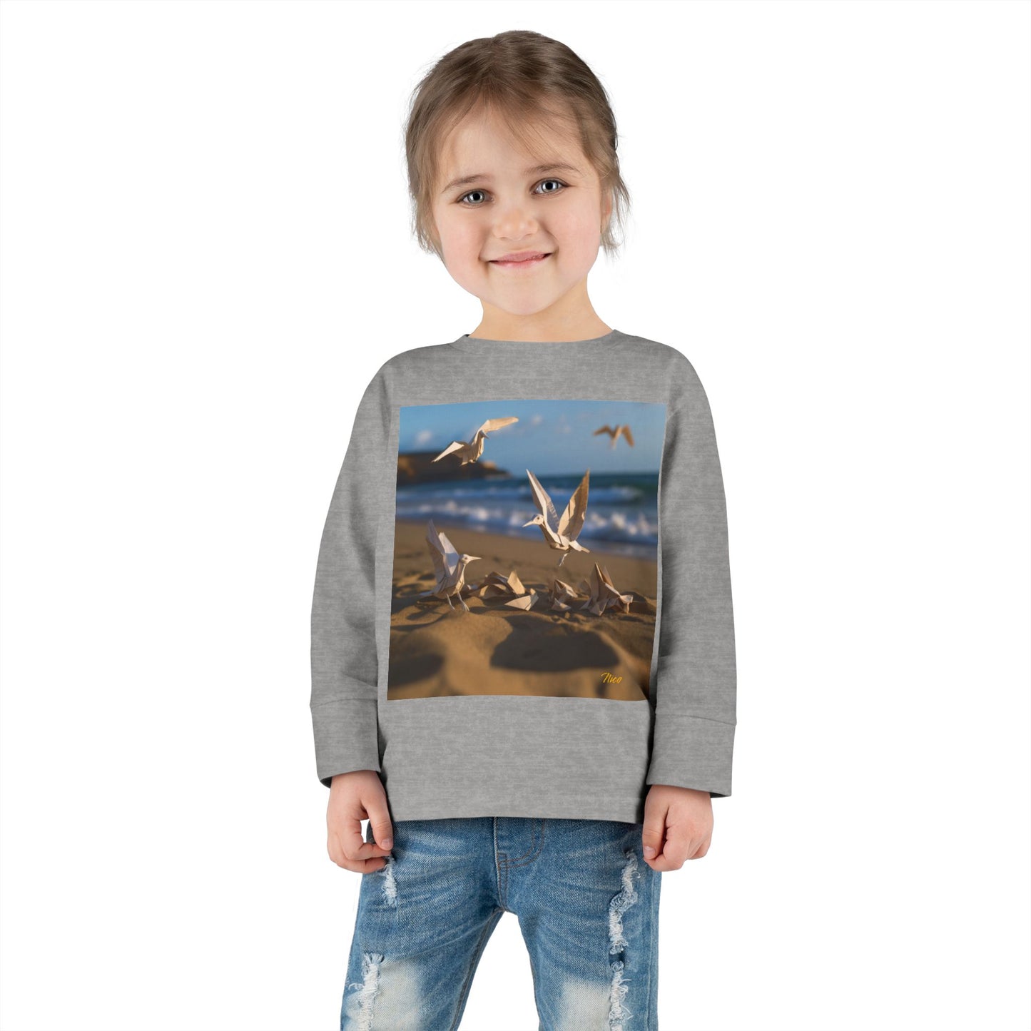 By The Seaside Series Print #7 Toddler Long Sleeve Tee