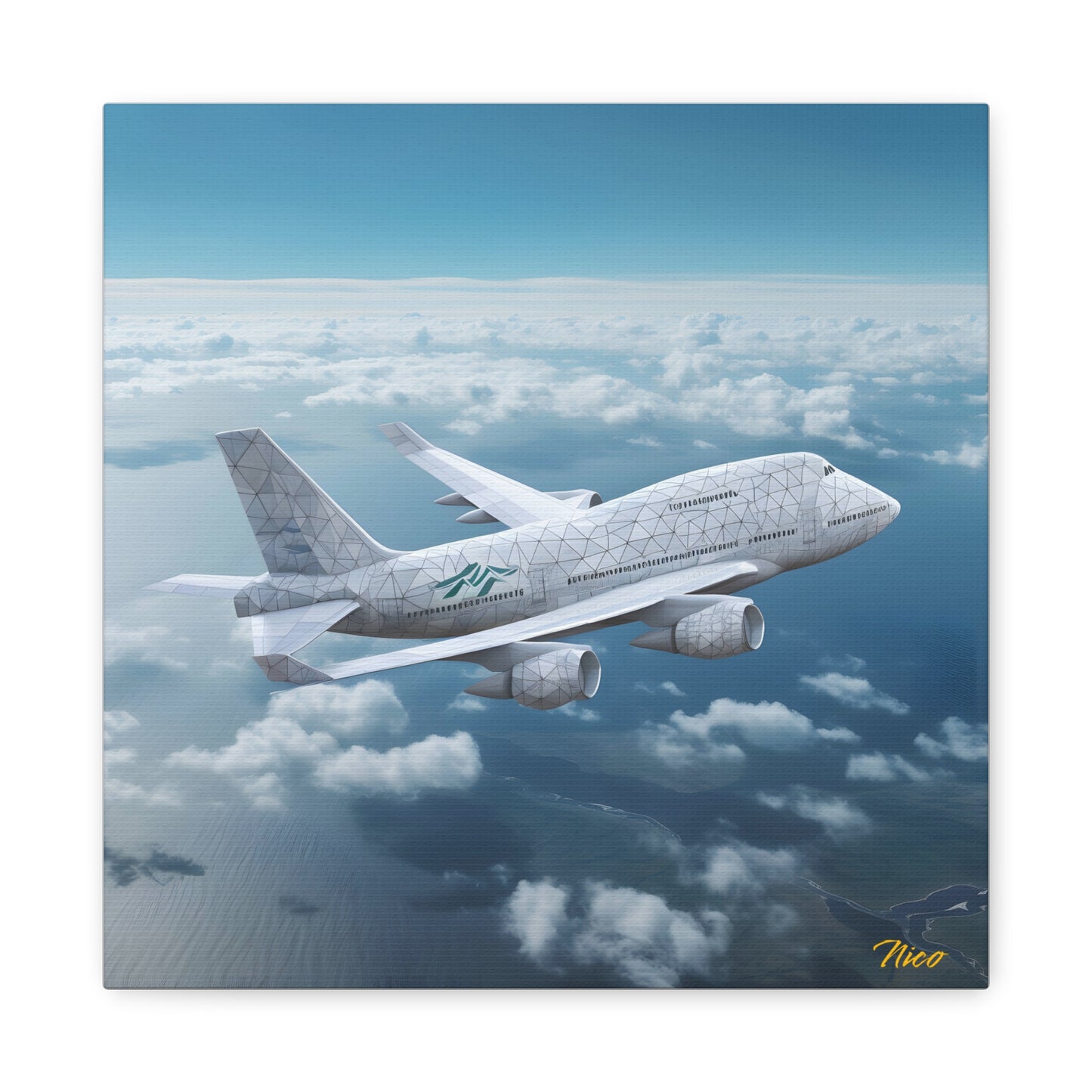 Frequent Flyer Miles Series Print #3 - Streched Matte Canvas Print, 1.25" Thick