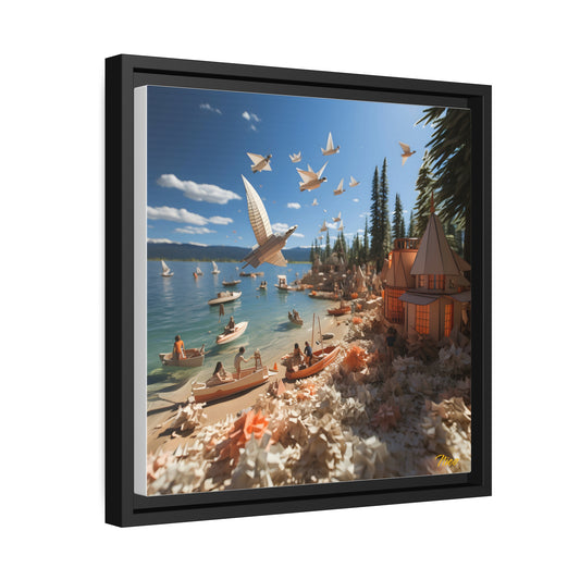 Mountain Lake Series Print #6 - Black Framed Canvas Print