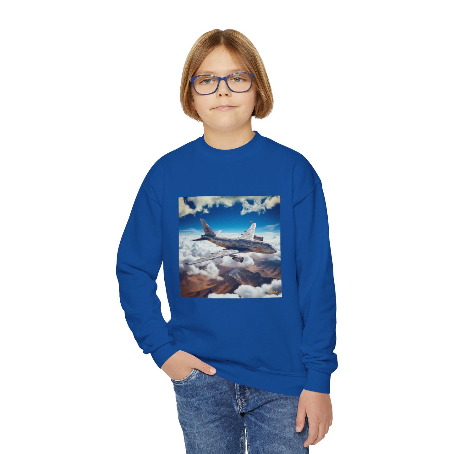 Frequent Flyer Miles Series Print #9 Youth Crewneck Sweatshirt