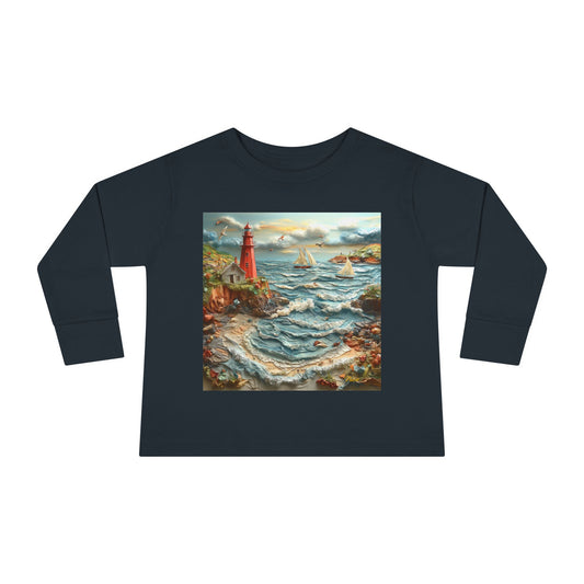 By The Seaside Series Print #2 Toddler Long Sleeve Tee