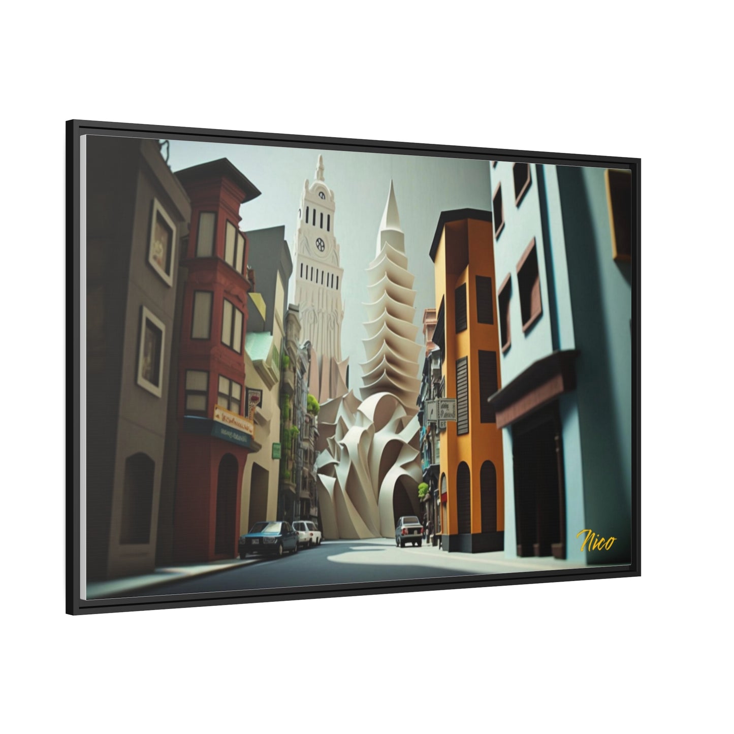 Eastern Metropolis Series Print #1 - Extended Black Framed Canvas Print