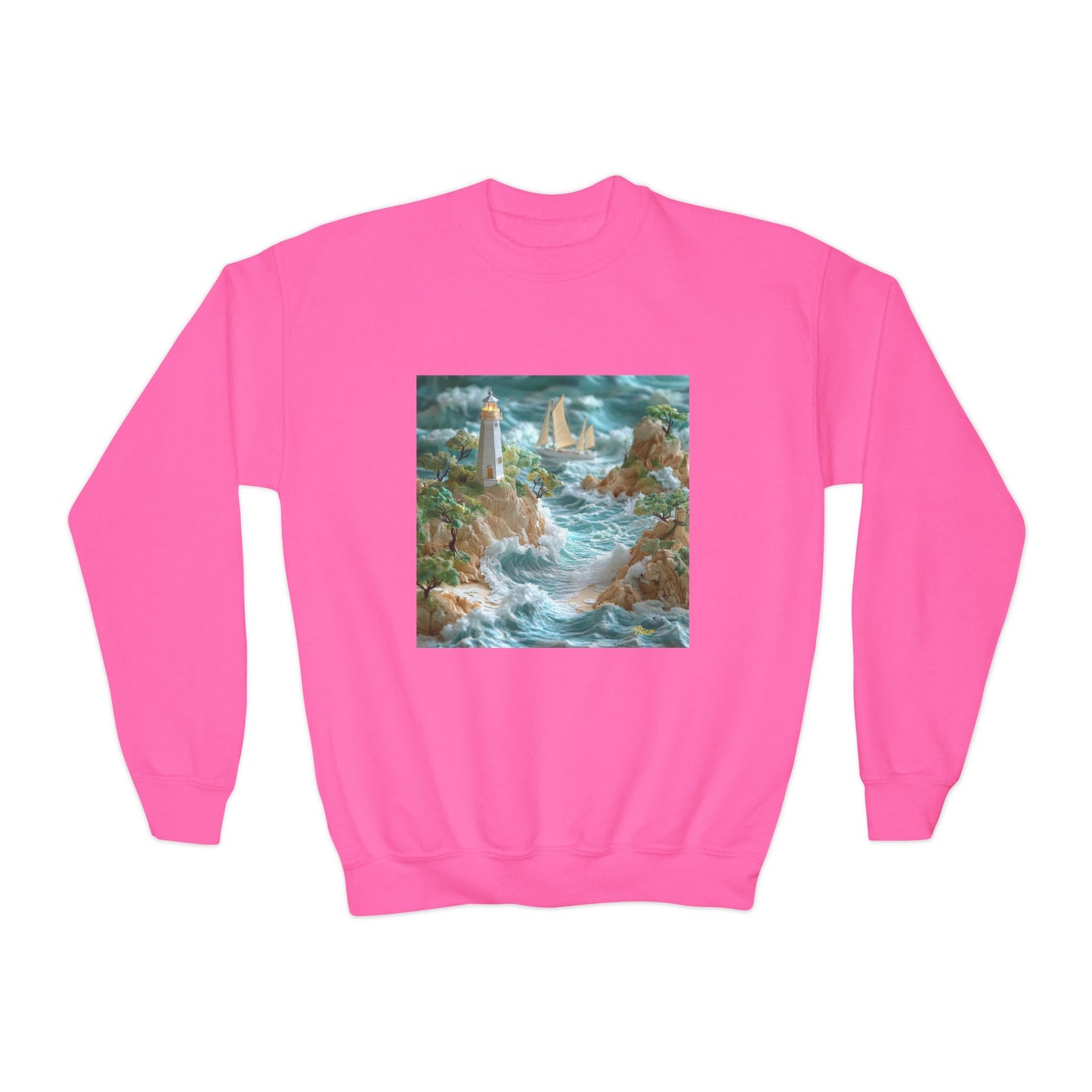 By The Seaside Series Print #9 Youth Crewneck Sweatshirt