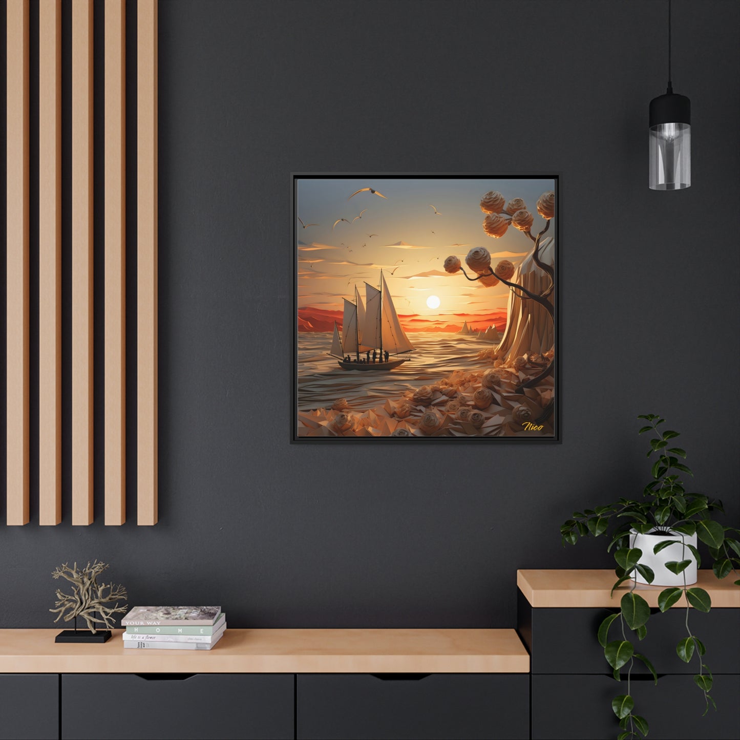 Into The Sunset Series Print #10 - Black Framed Canvas Print