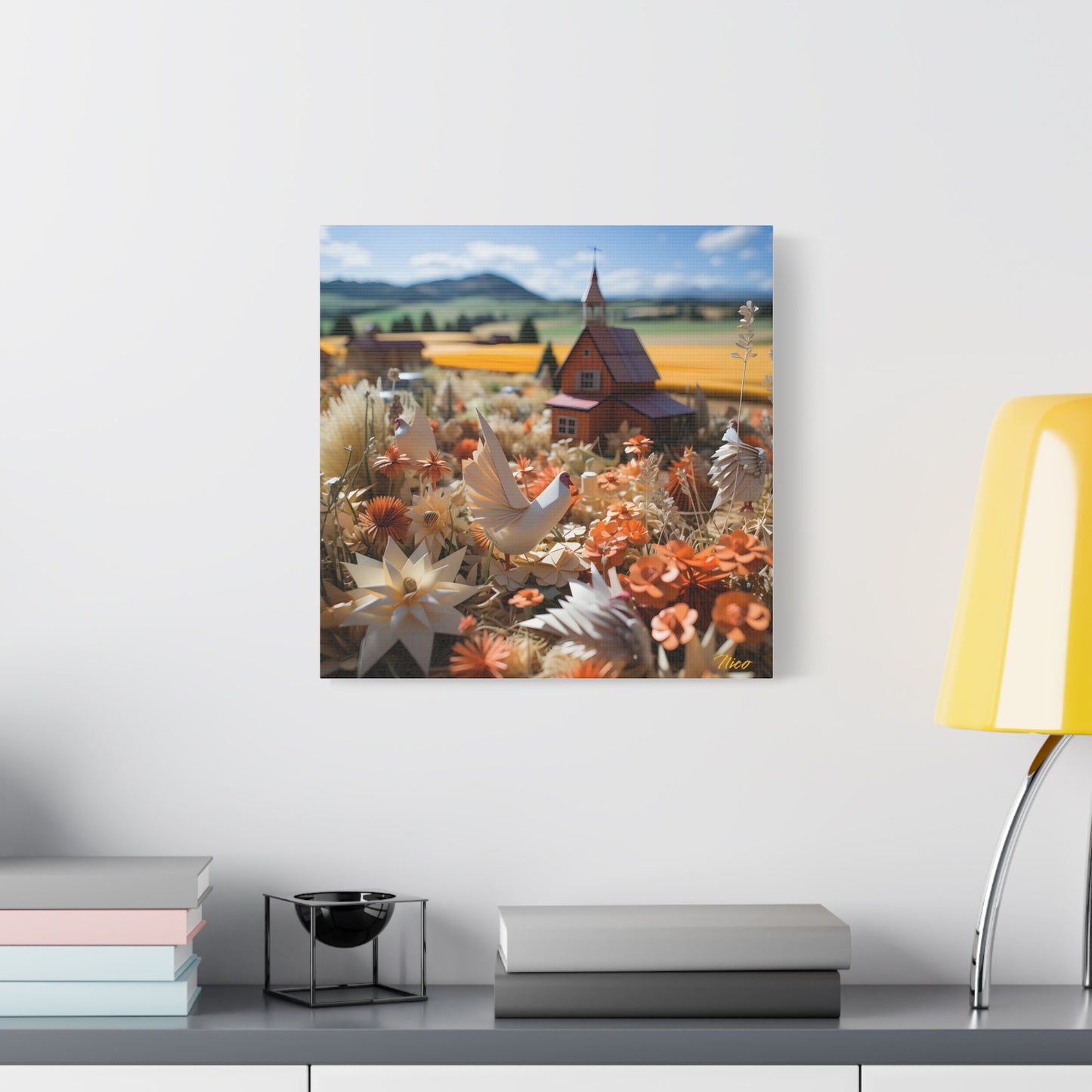 Meadow By The Farm Series Print #7 - Streched Matte Canvas Print, 1.25" Thick