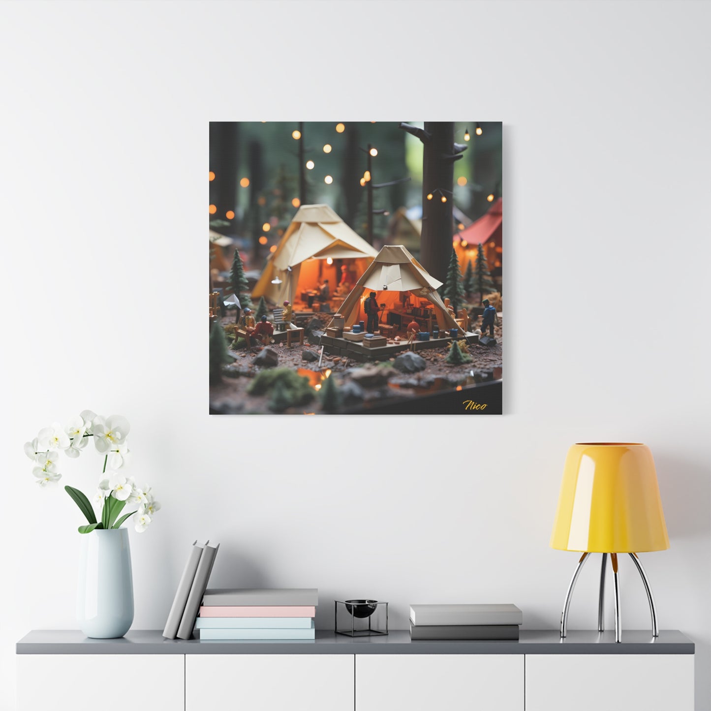 Camping In The Rain Series Print #4 - Streched Matte Canvas Print, 1.25" Thick