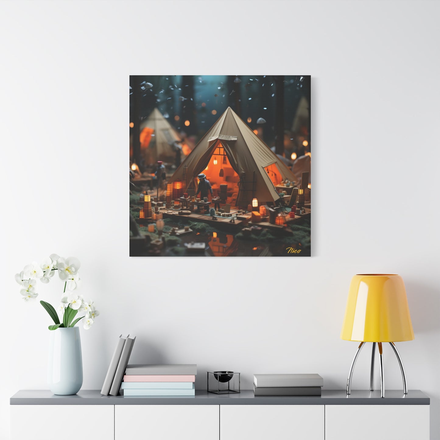 Camping In The Rain Series Print #8 - Streched Matte Canvas Print, 1.25" Thick