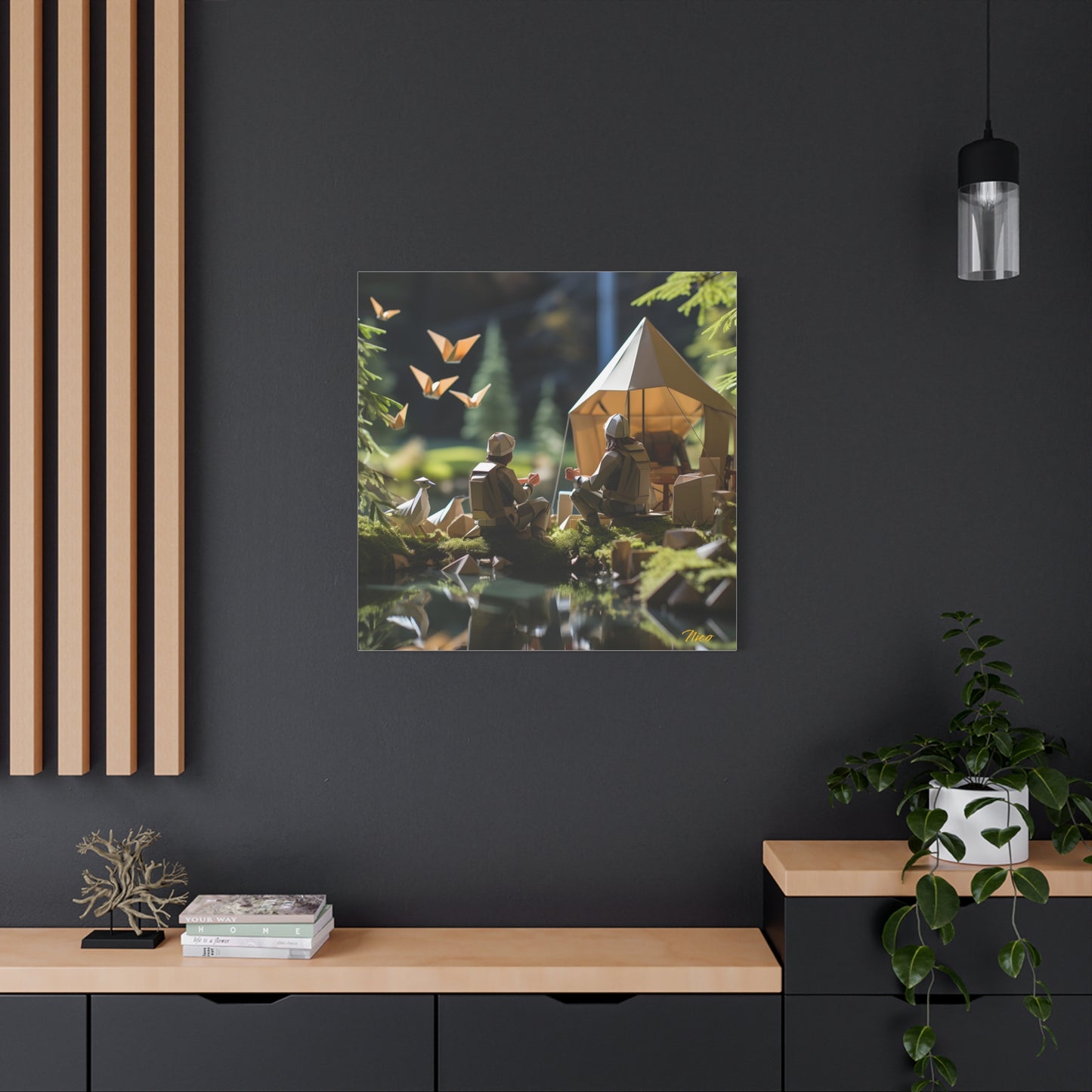 Relaxing By The Brook Series Print #5 - Streched Matte Canvas Print, 1.25" Thick