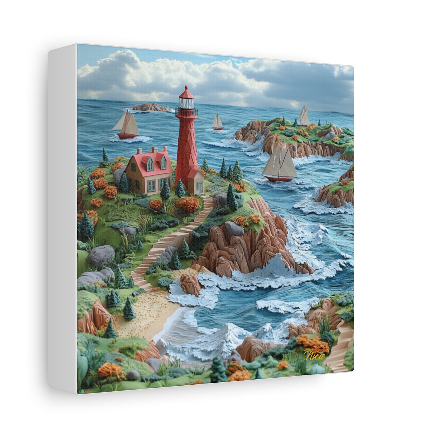 By The Seaside Series Print #6 - Streched Matte Canvas Print, 1.25" Thick