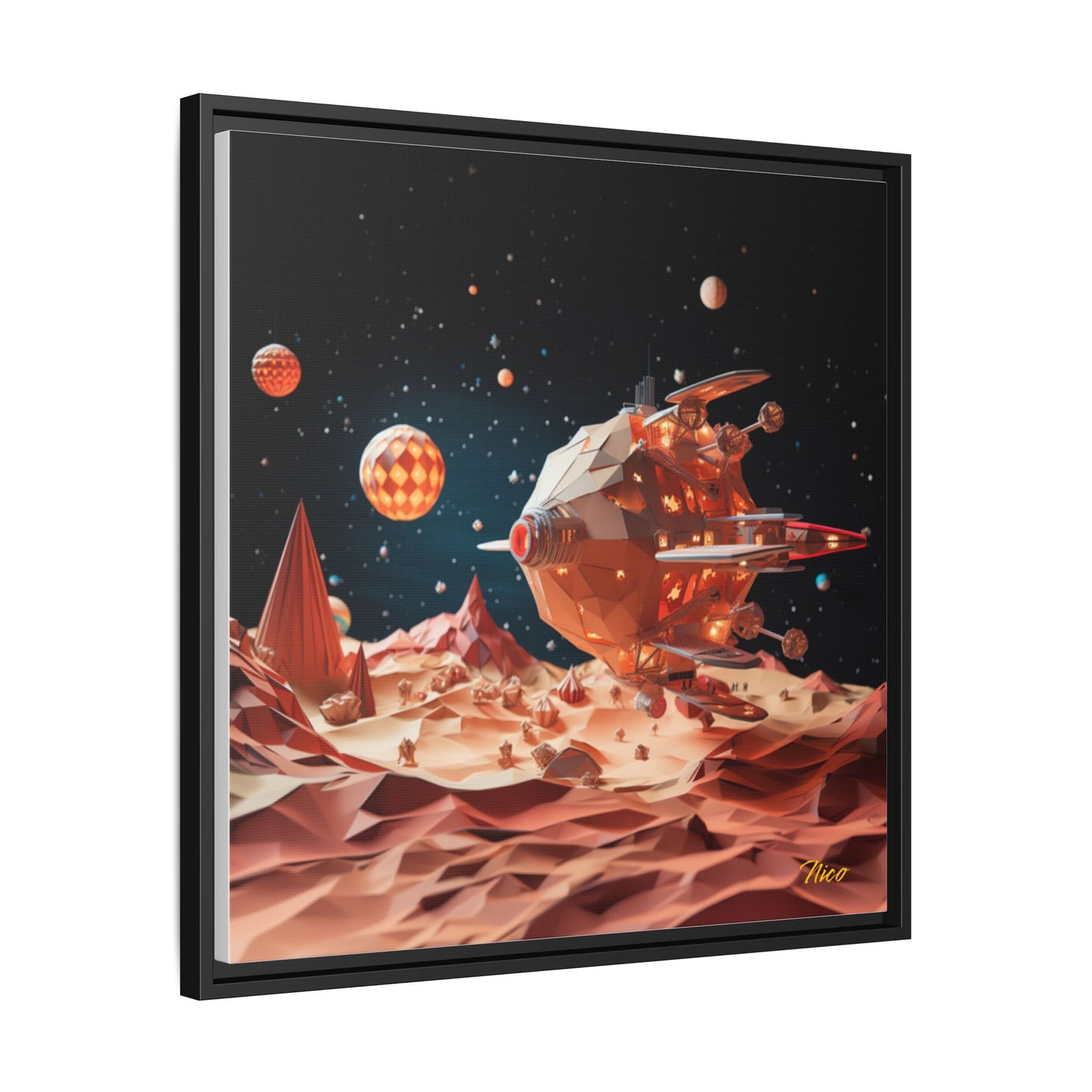 Elons' Dream Series Print #5 - Black Framed Canvas Print