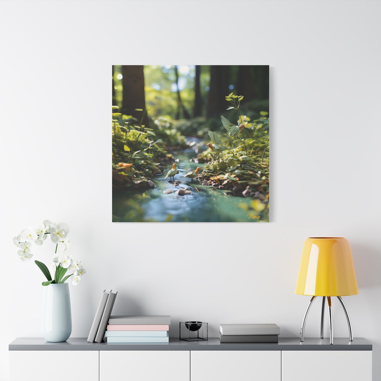 Relaxing By The Brook Series Print #8 - Streched Matte Canvas Print, 1.25" Thick