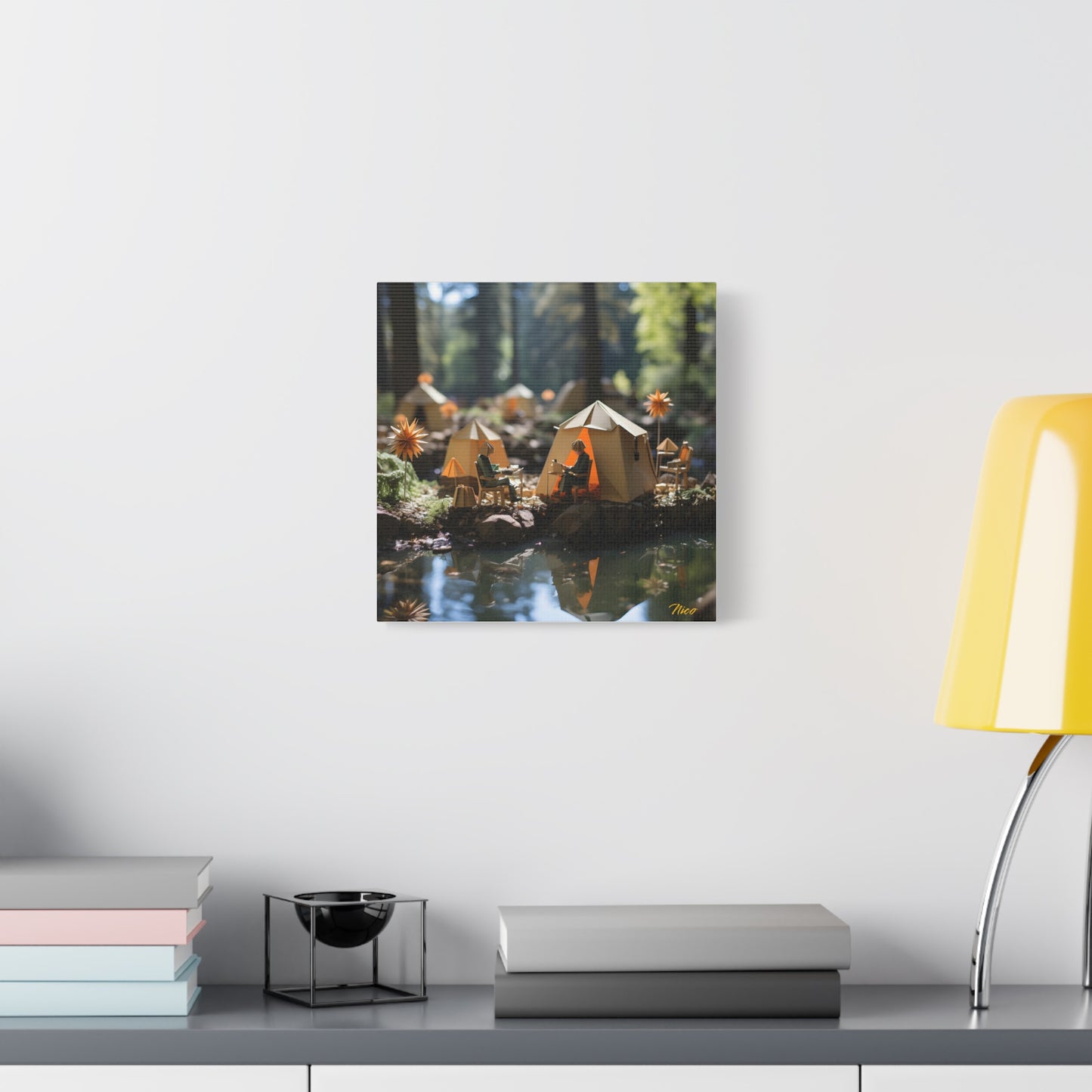 Relaxing By The Brook Series Print #4 - Streched Matte Canvas Print, 1.25" Thick