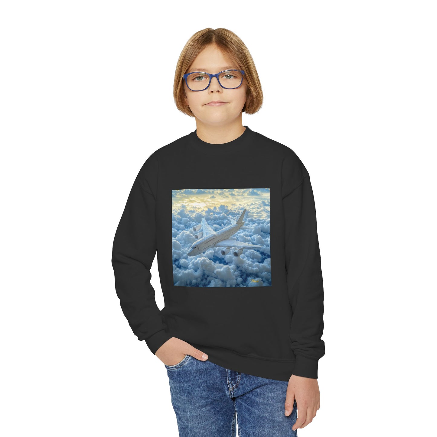 Frequent Flyer Miles Series Print #10 Youth Crewneck Sweatshirt