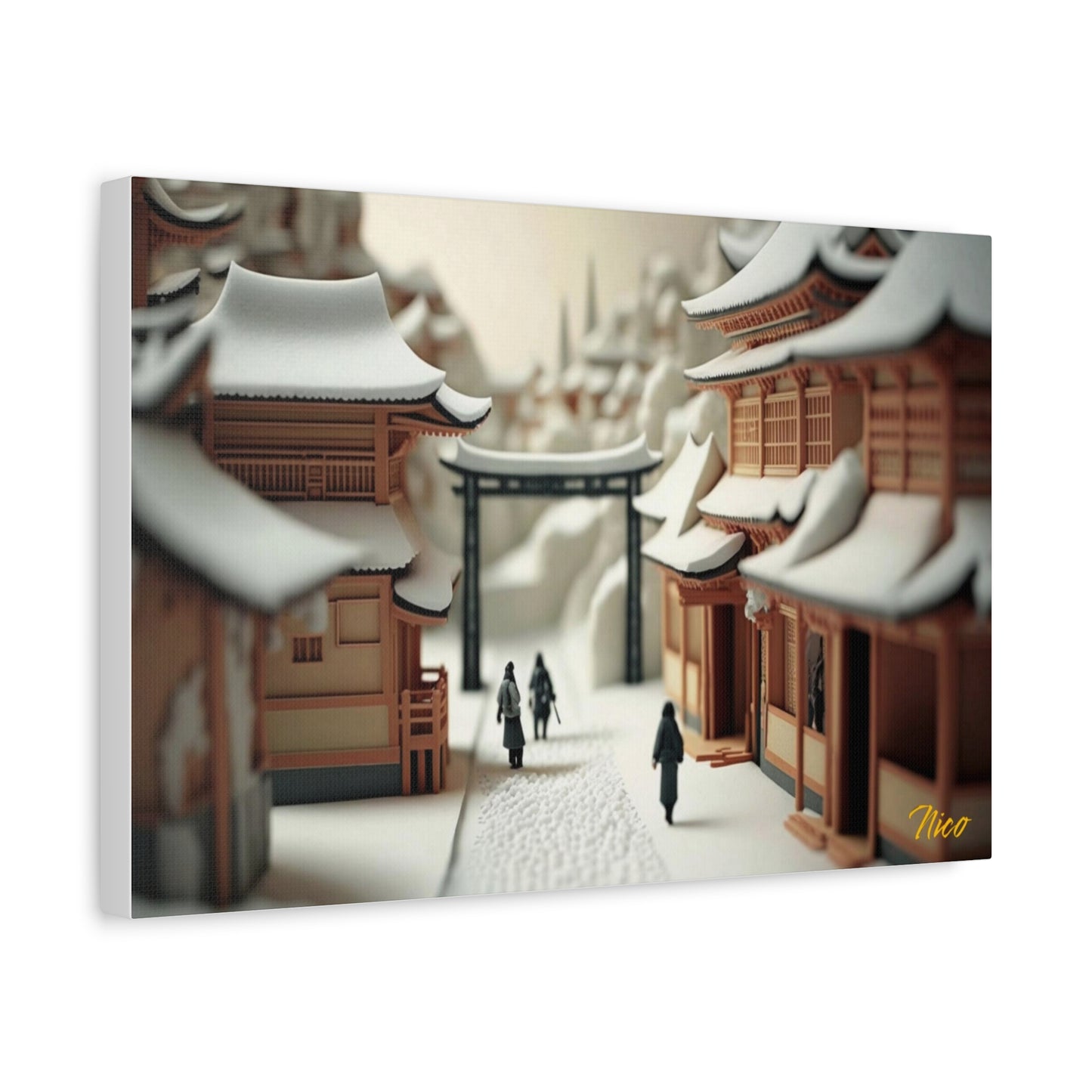 Asian Snow Series Print #2 - Streched Matte Extended Canvas Print, 1.25" Thick