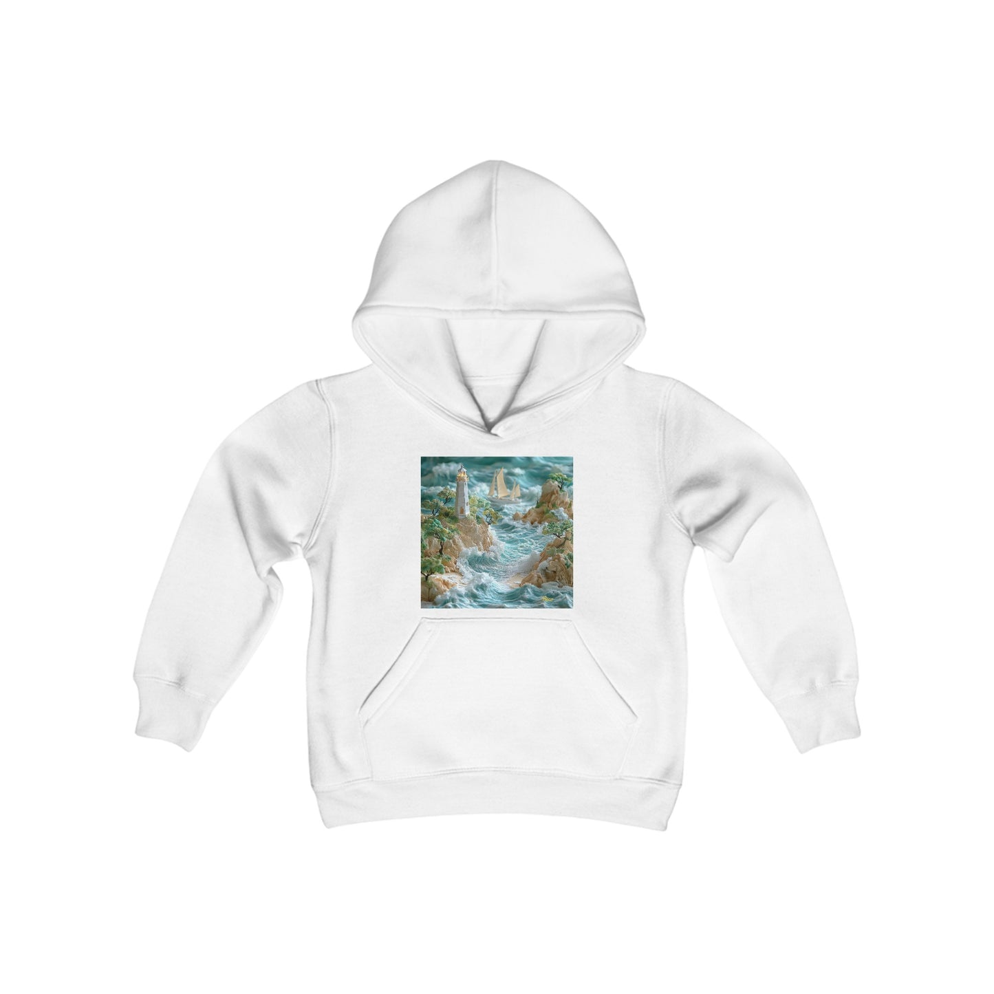 By The Seaside Series Print #9 Youth Heavy Blend Hooded Sweatshirt