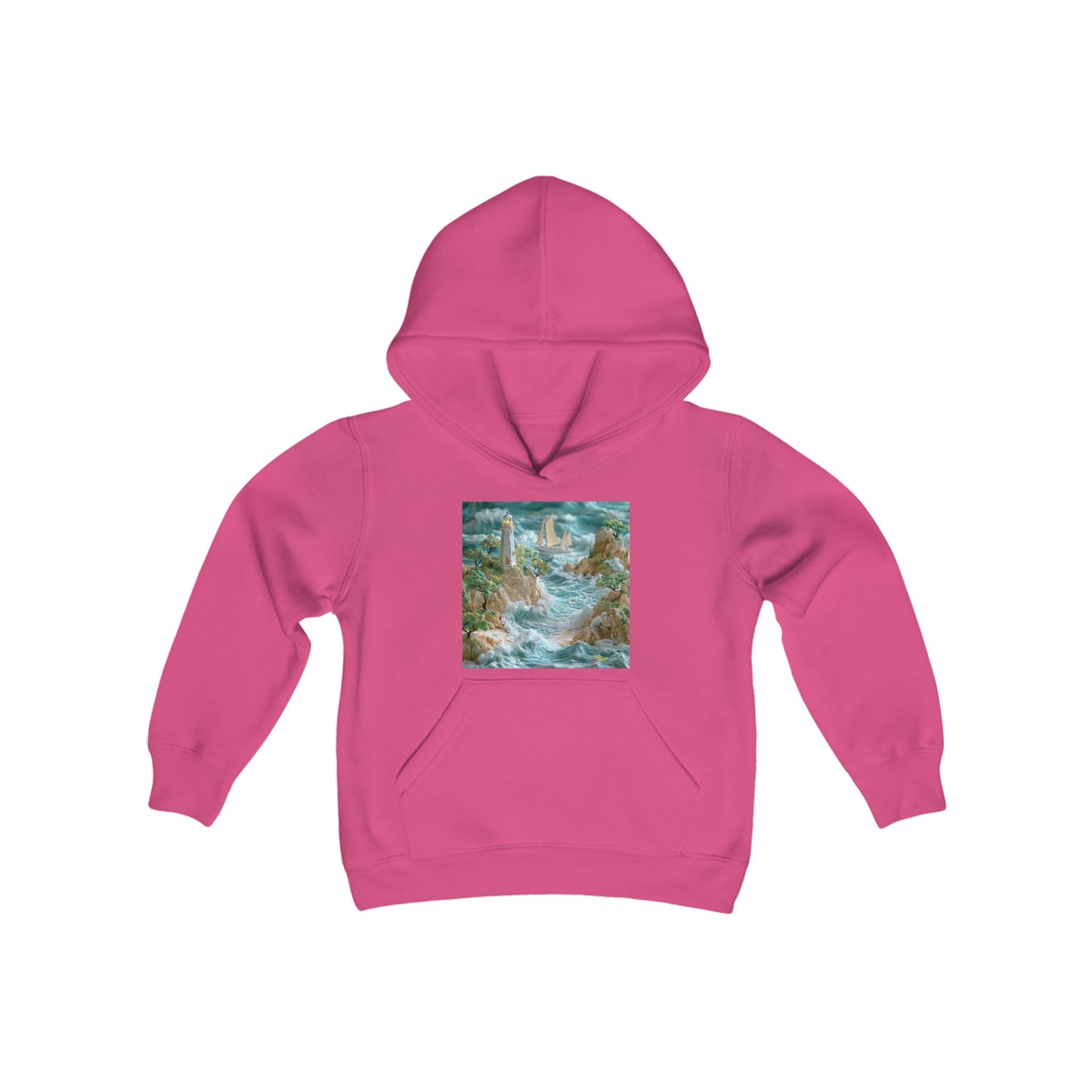 By The Seaside Series Print #9 Youth Heavy Blend Hooded Sweatshirt