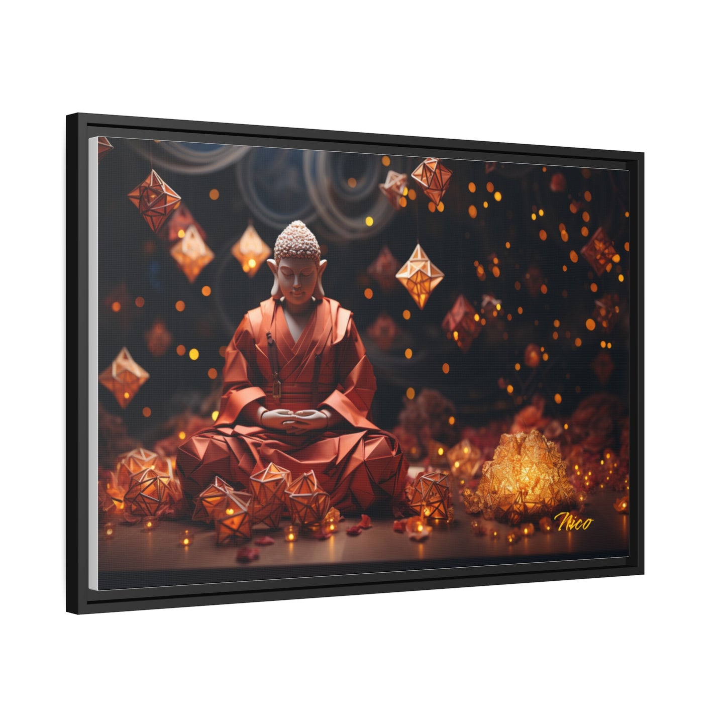 Ascending Buddha Series Print #7 - Black Framed Canvas Print