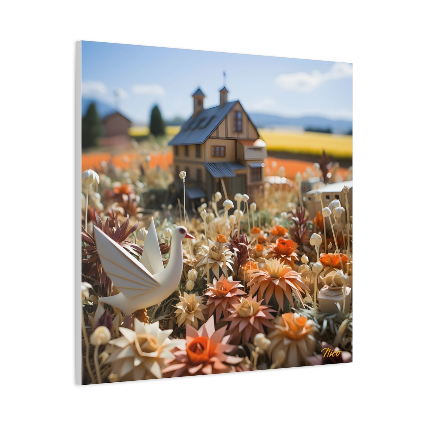 Meadow By The Farm Series Print #9 - Streched Matte Canvas Print, 1.25" Thick