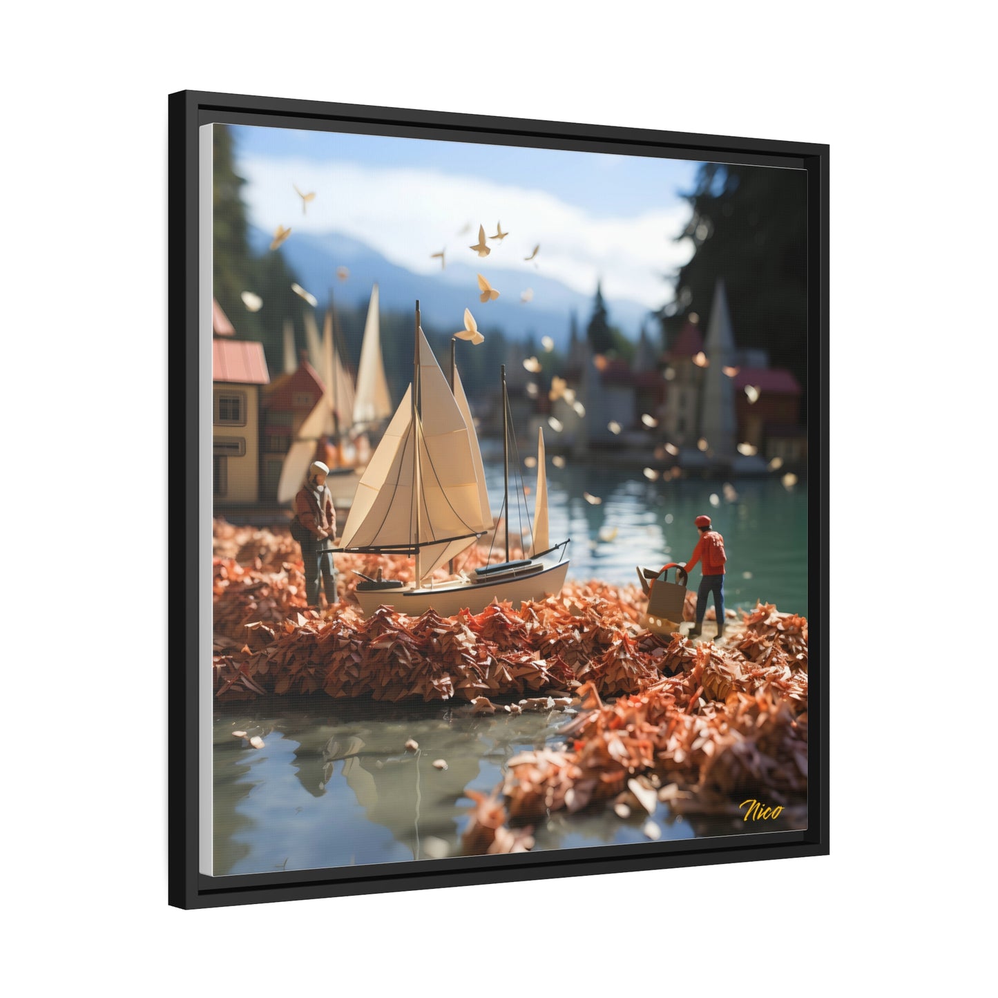 On The Docks By The Bay Series Print #5 - Black Framed Canvas Print