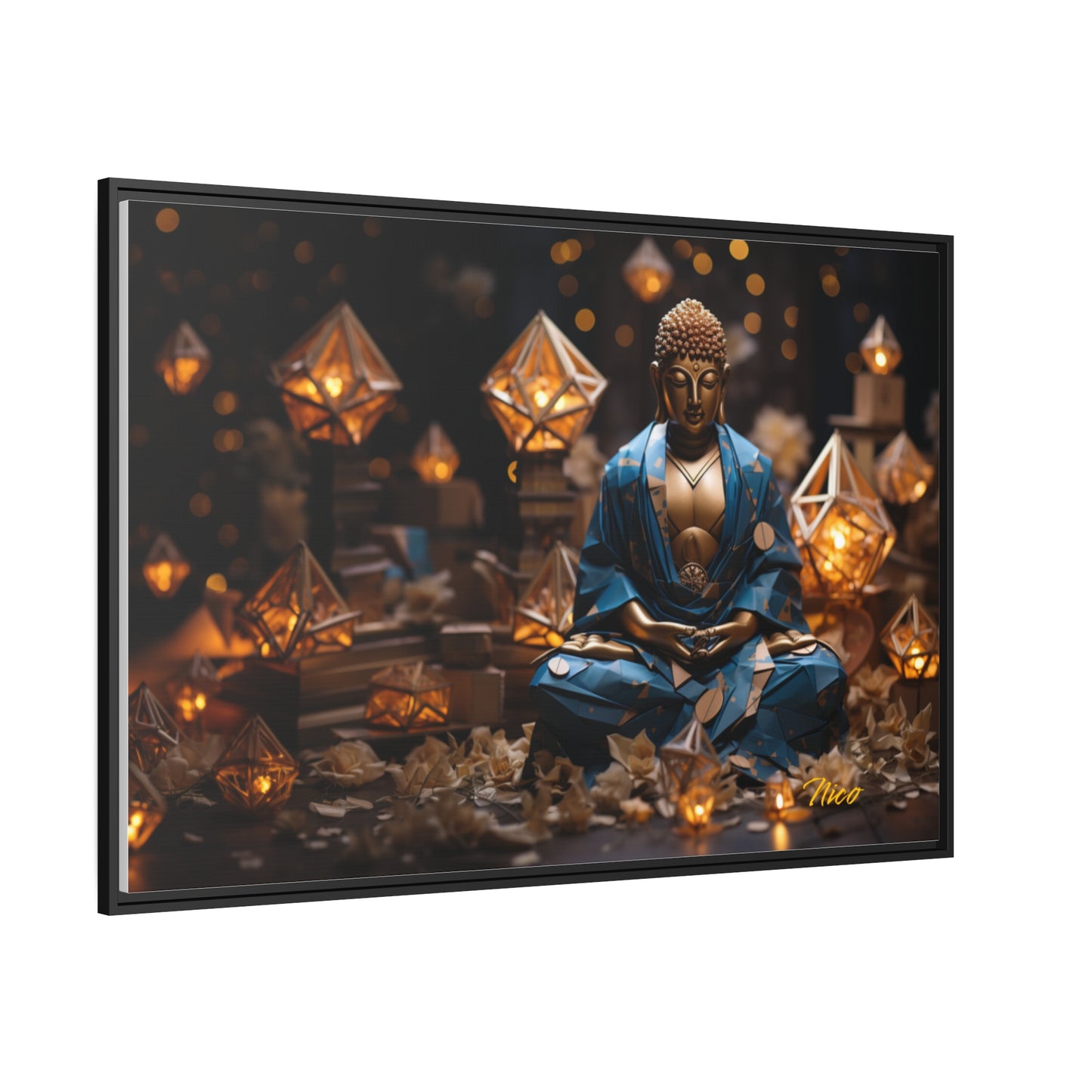 Ascending Buddha Series Print #3 - Black Framed Canvas Print