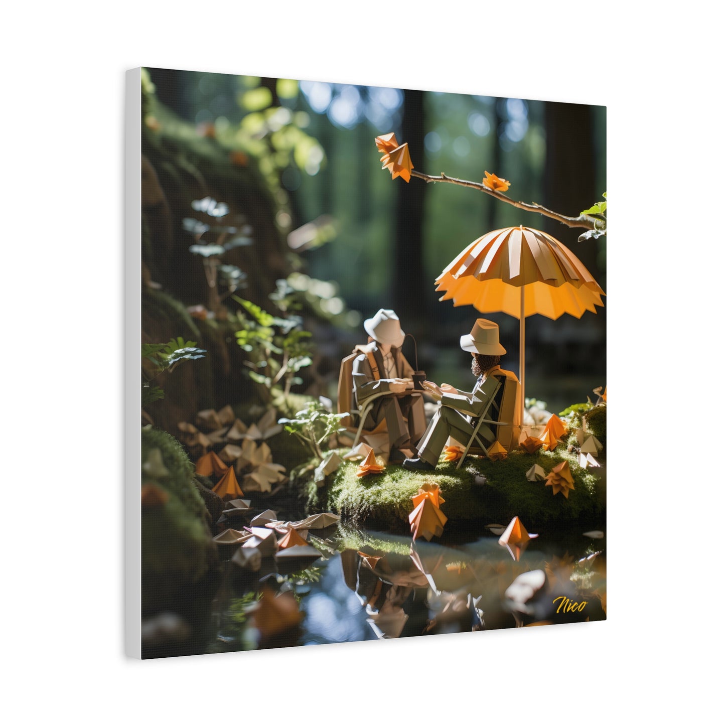 Relaxing By The Brook Series Print #2 - Streched Matte Canvas Print, 1.25" Thick