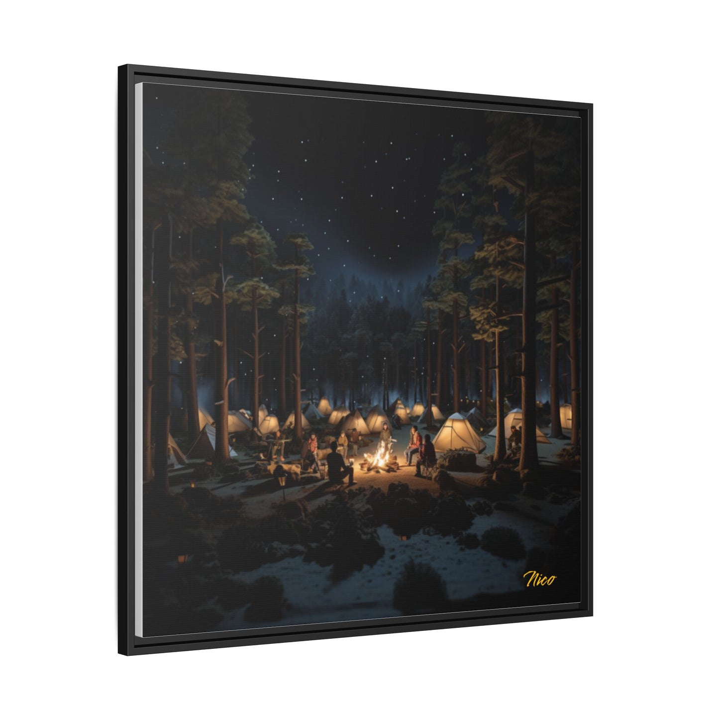 Under The Starry Skies Series Print #5 - Black Framed Canvas Print